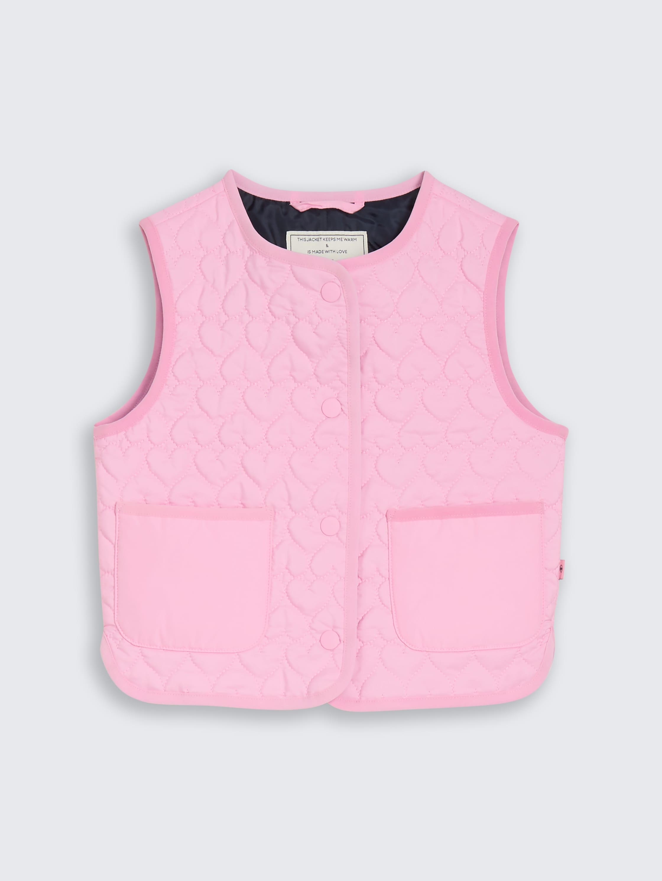 Gewatteerd vest met hartjespatroon - lovely pink - Product vooraanzicht