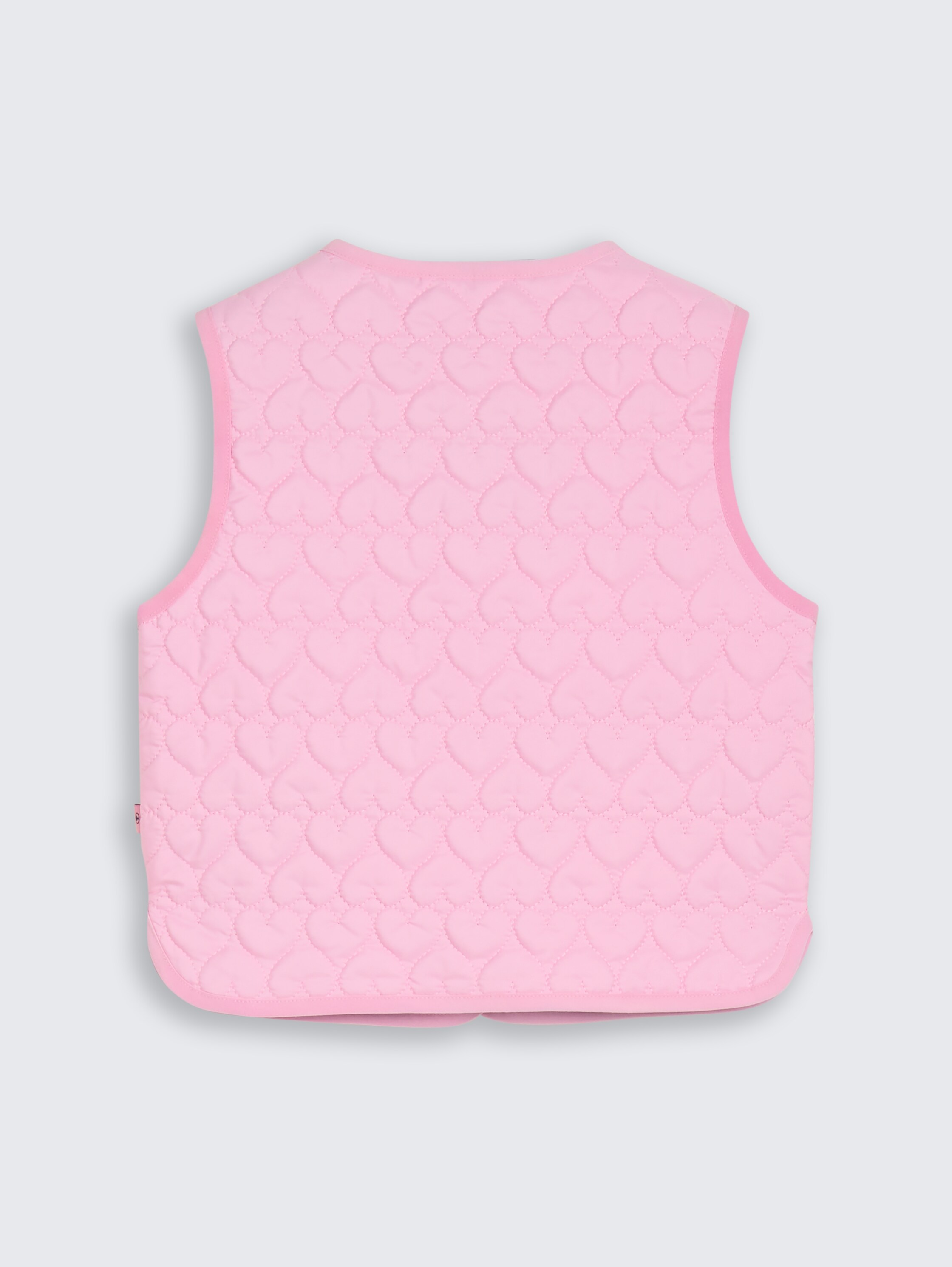Gewatteerd vest met hartjespatroon - lovely pink