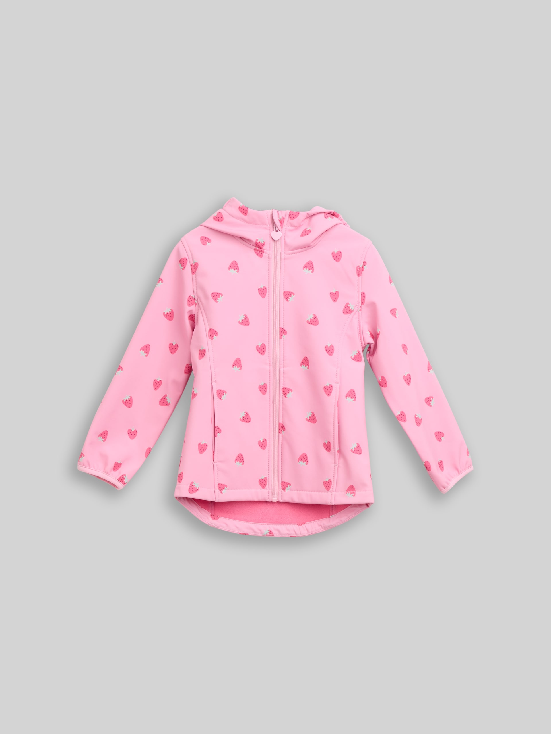 Veste softshell avec fonction déperlante - big pink strawberry print - Vue de face du produit