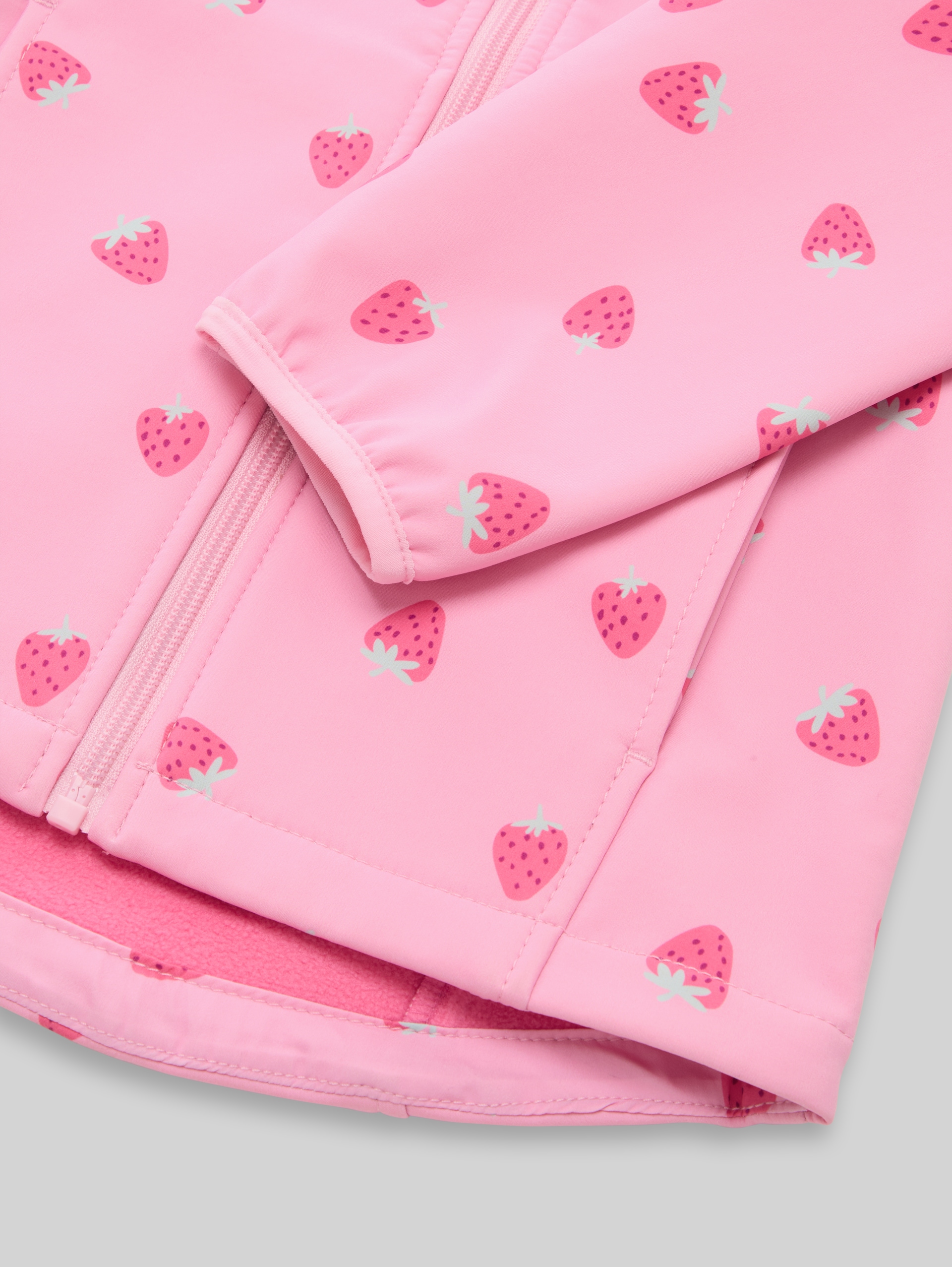 Veste softshell avec fonction déperlante - big pink strawberry print - Vue détaillée du modèle