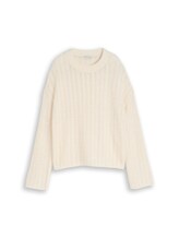 Ausgewählt, Relaxed Fit Strickpullover mit Lochmuster von Tom Tailor, braun