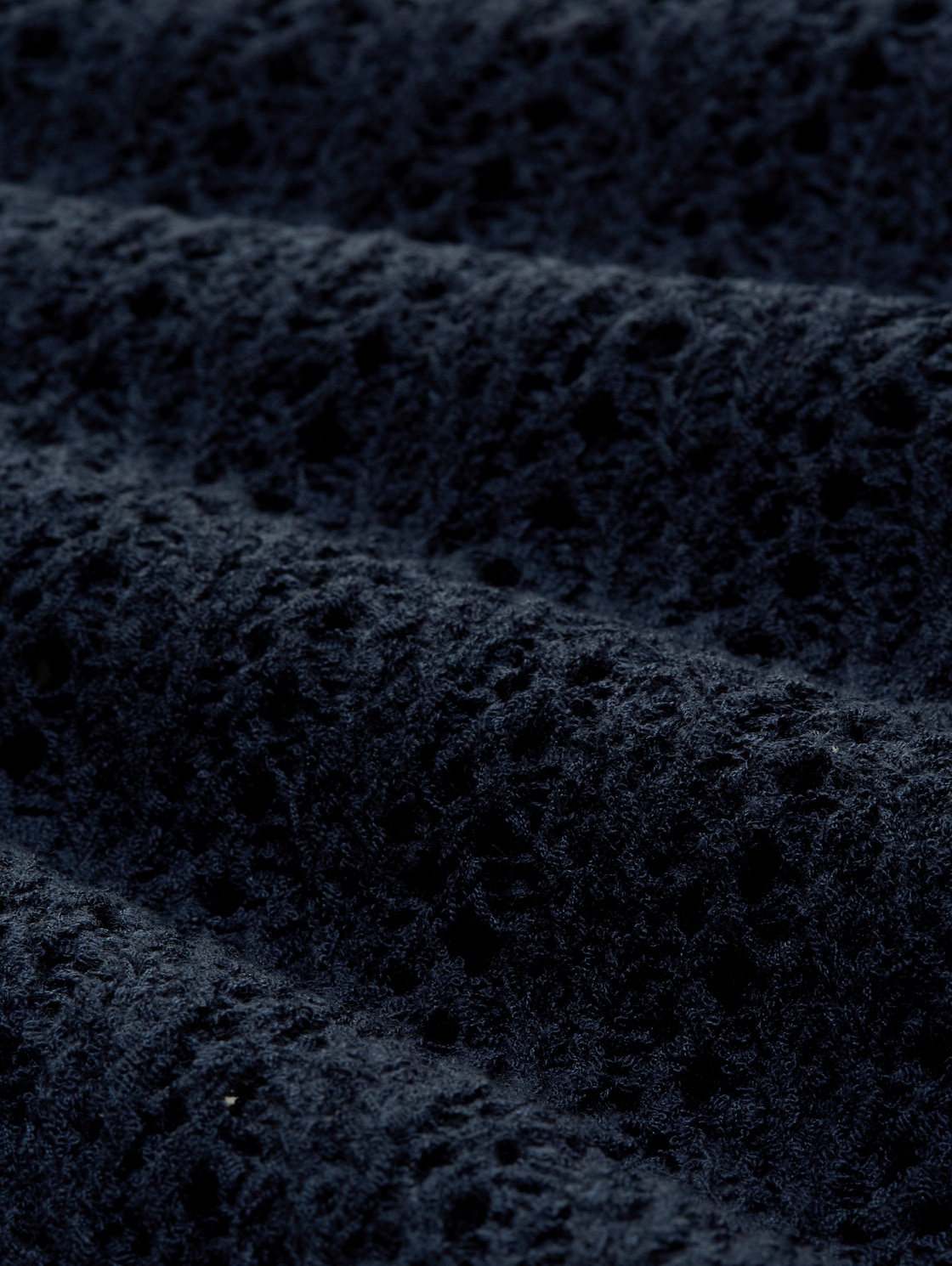 Relaxed Fit Strickpullover mit Lochmuster - sky captain blue - Material-Ansicht