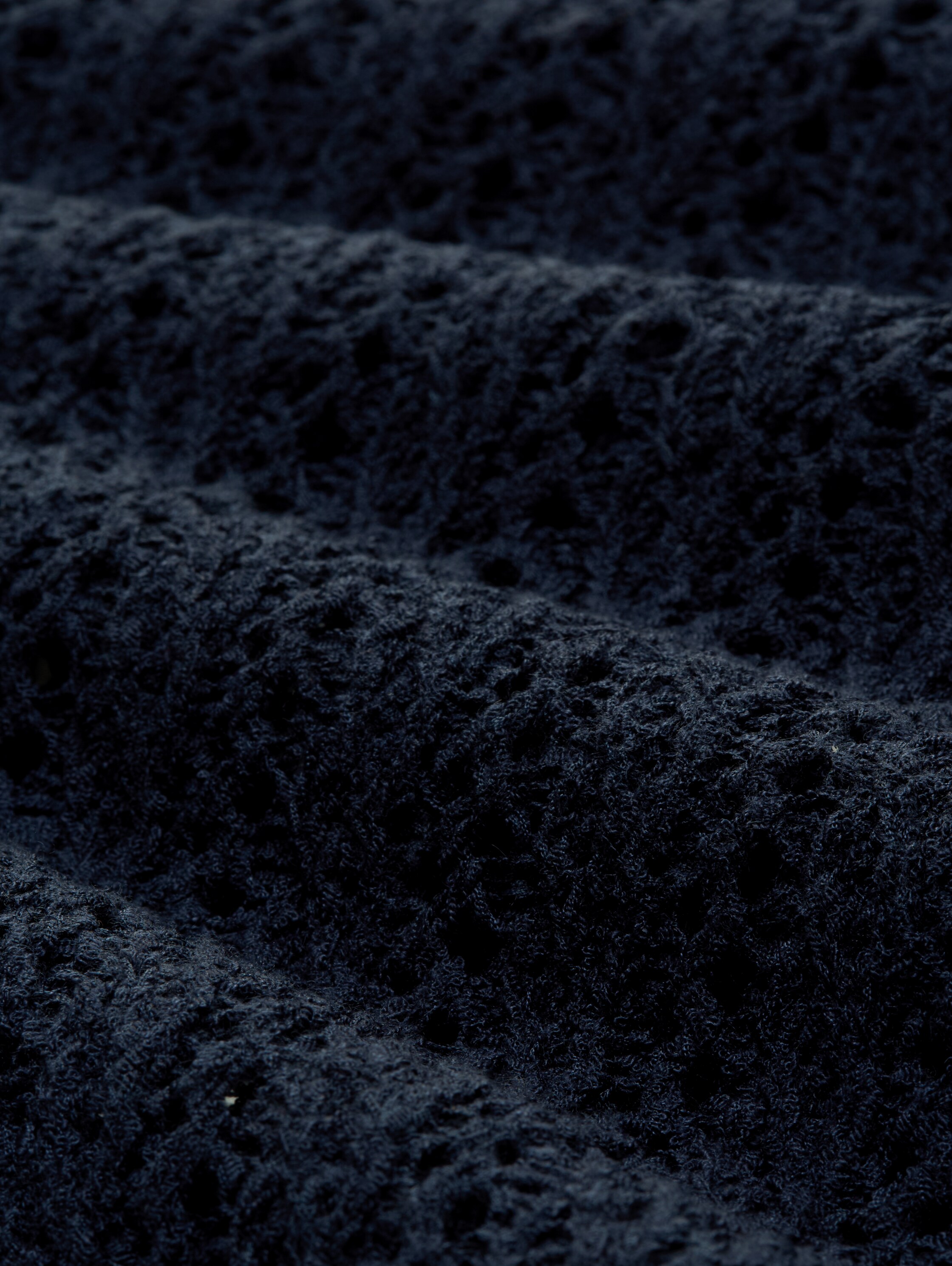 Relaxed Fit Strickpullover mit Lochmuster - sky captain blue - Material-Ansicht