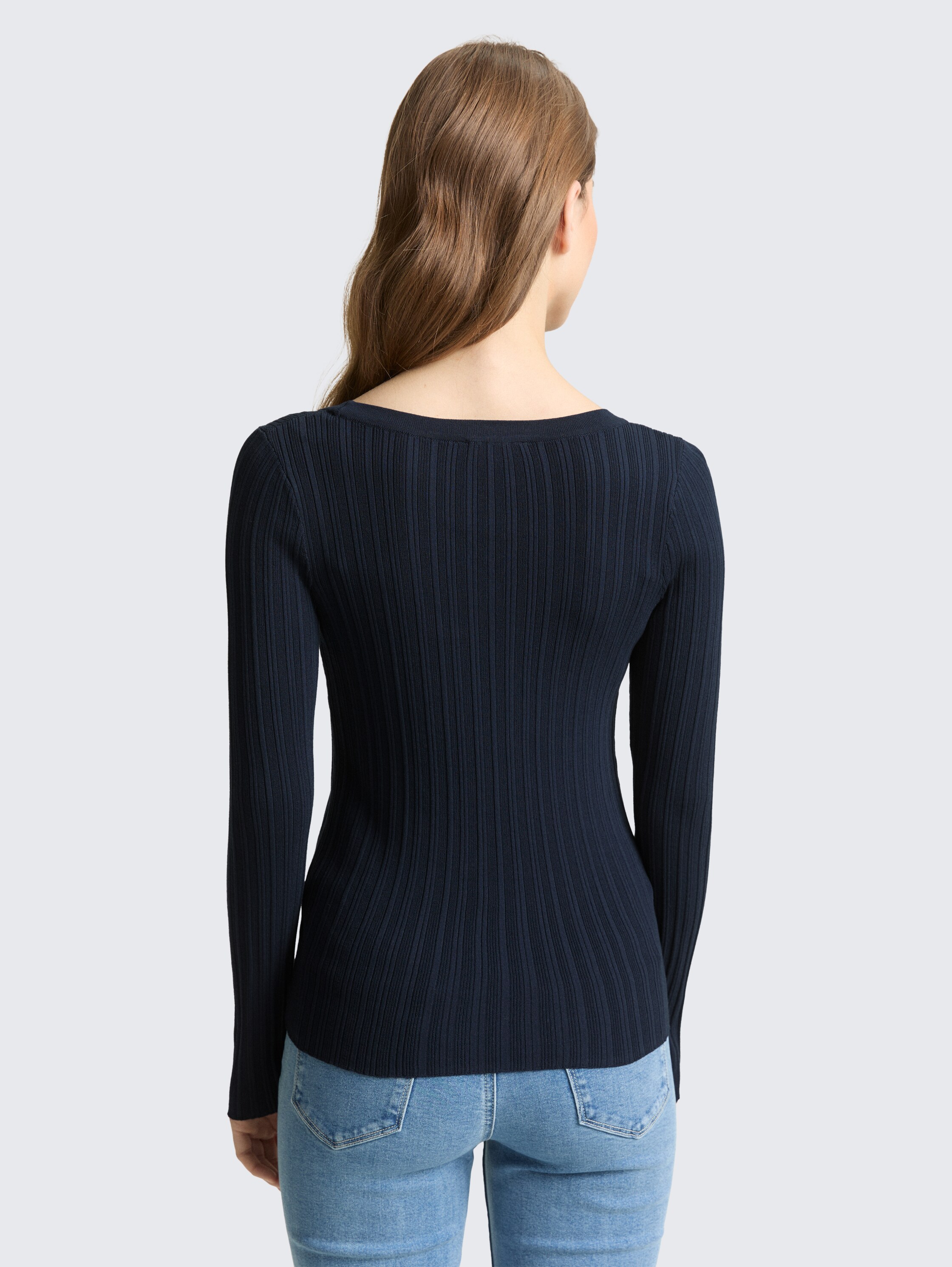 Tight Fit Strickpullover mit Rippstruktur - sky captain blue