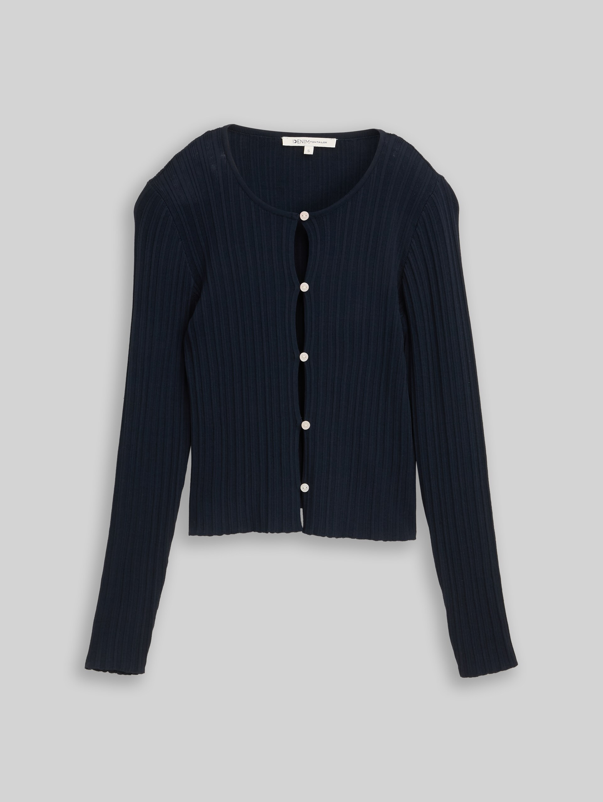 Cardigan with ribbed structure - sky captain blue