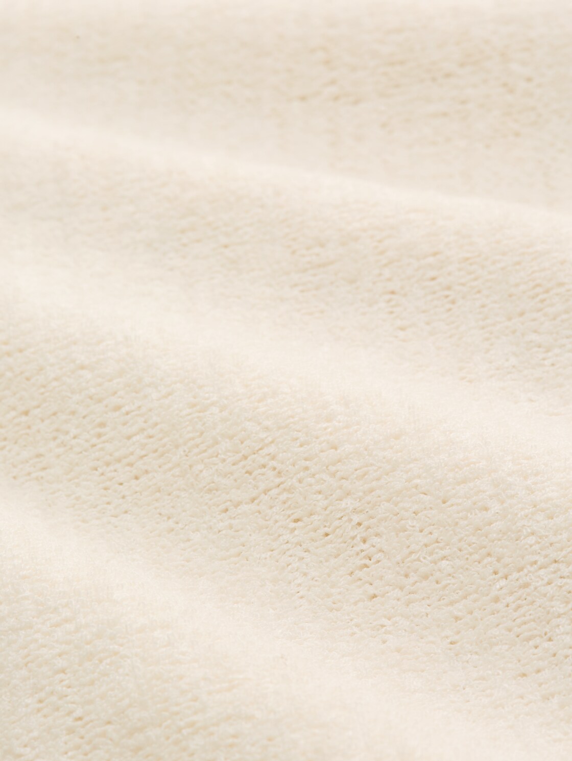 Relaxed Fit Strickpullover mit U-Boot-Ausschnitt - Gardenia White - Material-Ansicht