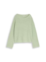 Niet geselecteerd, Relaxed fit gebreide trui met boothals door , groen