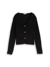 Nicht ausgewählt, Cardigan mit V-Ausschnitt von Tom Tailor, schwarz