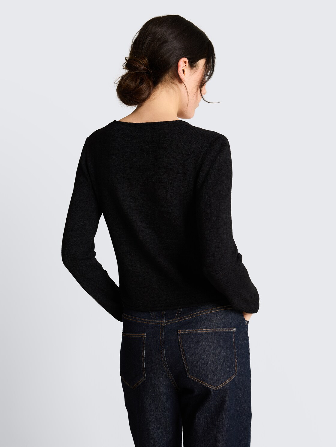 Cardigan mit V-Ausschnitt - deep black