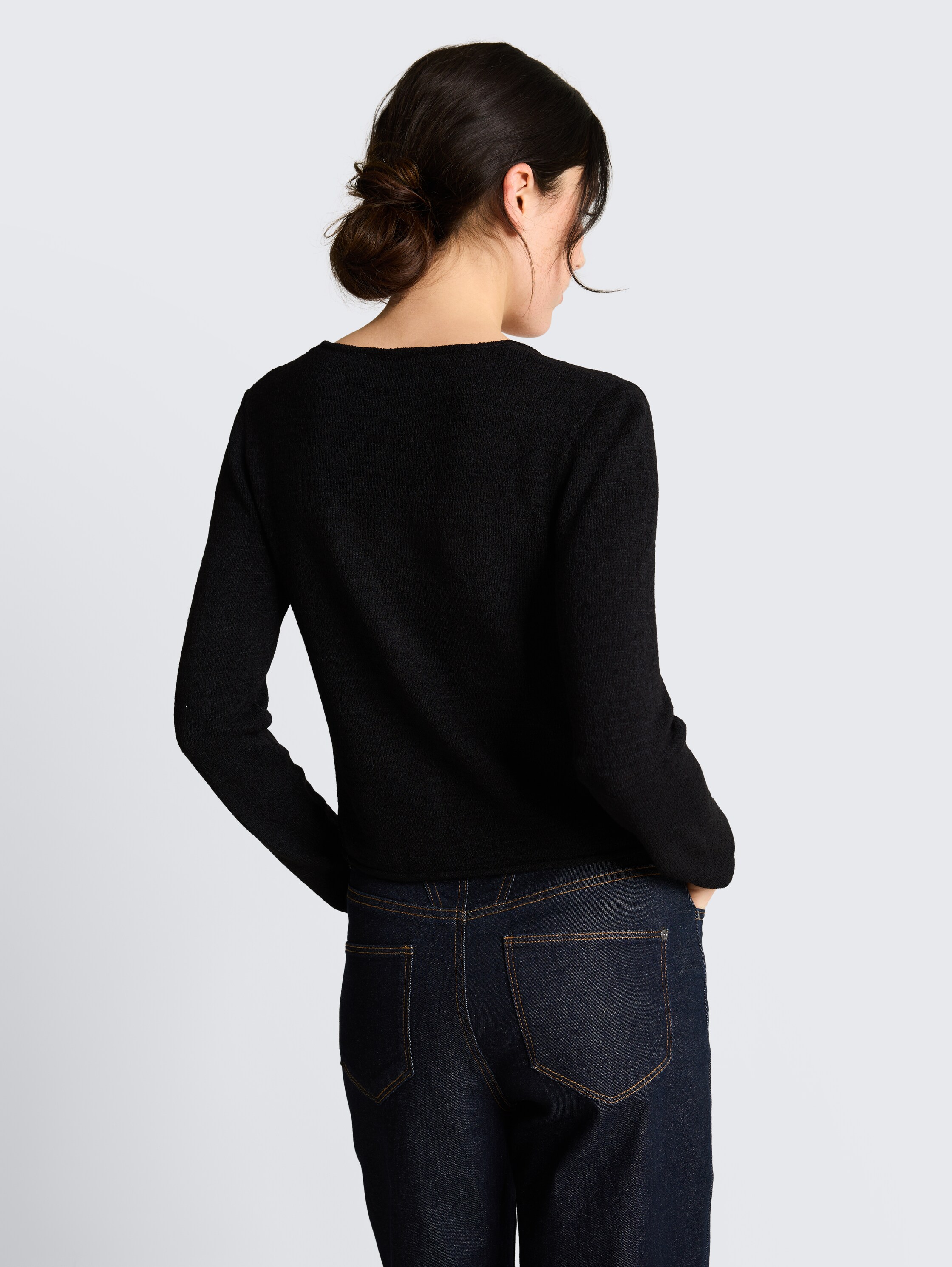 Vest met V-hals - deep_black_1 - 