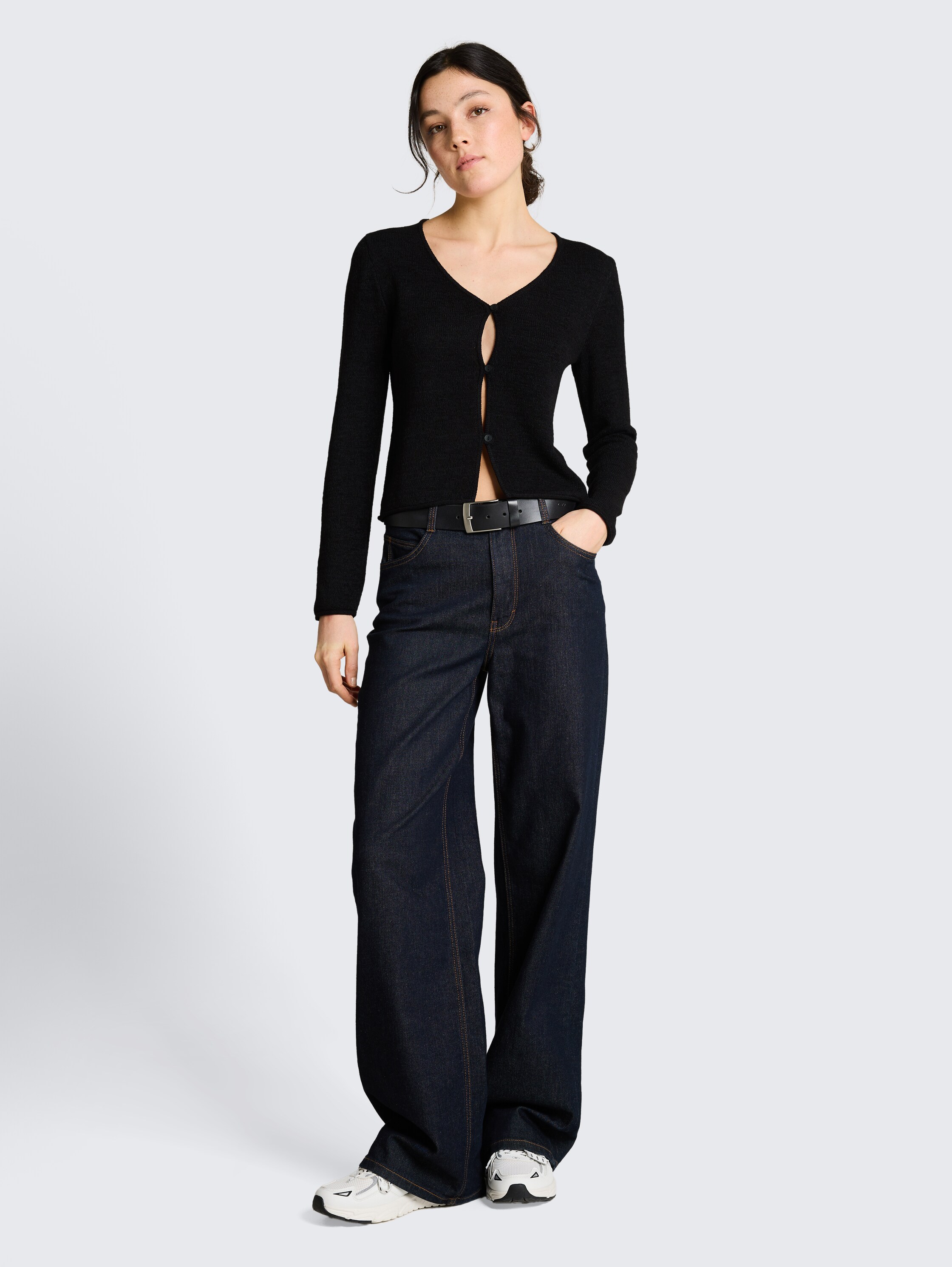 Vest met V-hals - deep_black_1 - 