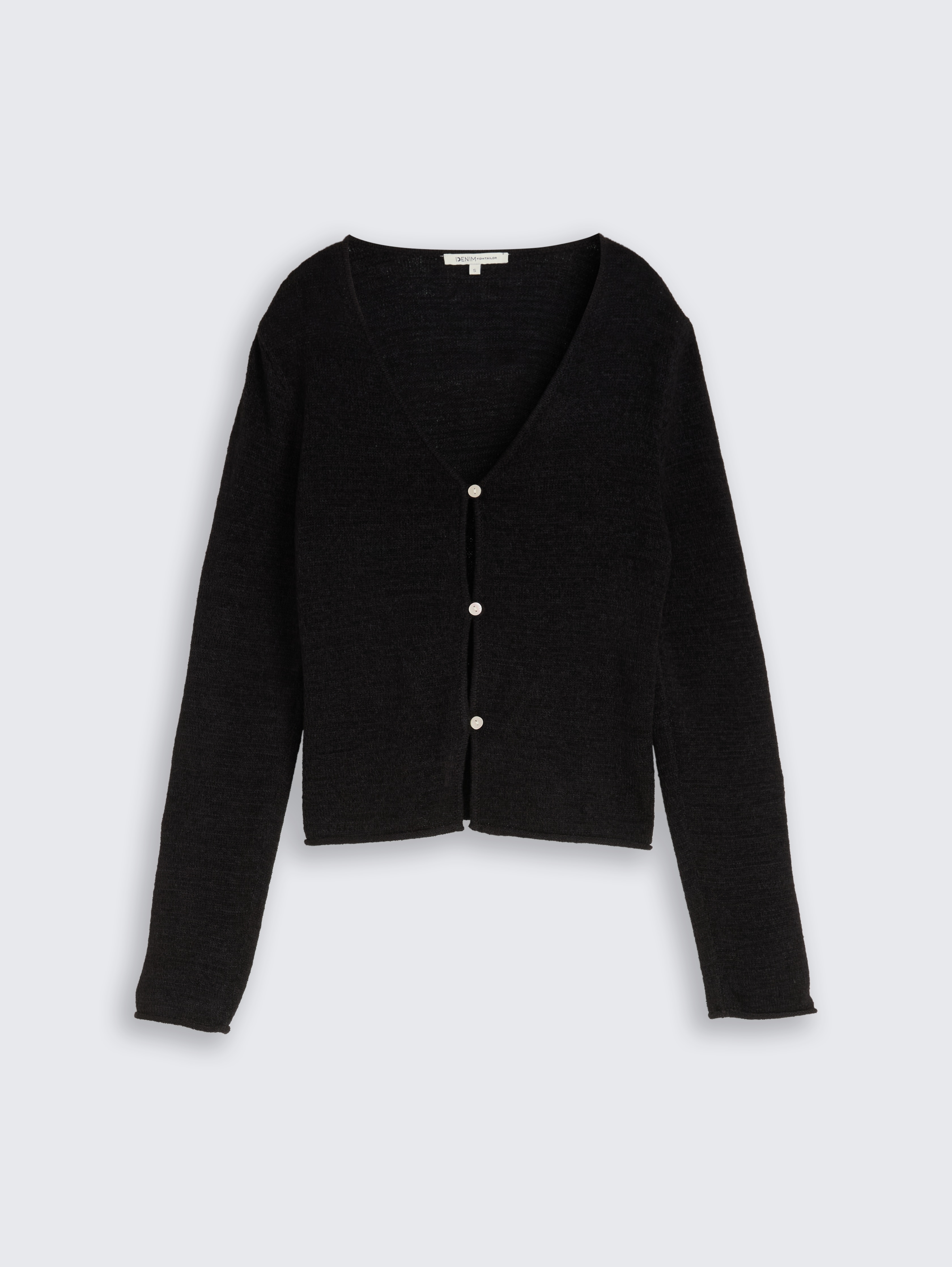 V-neck cardigan by Denim Female, deep black