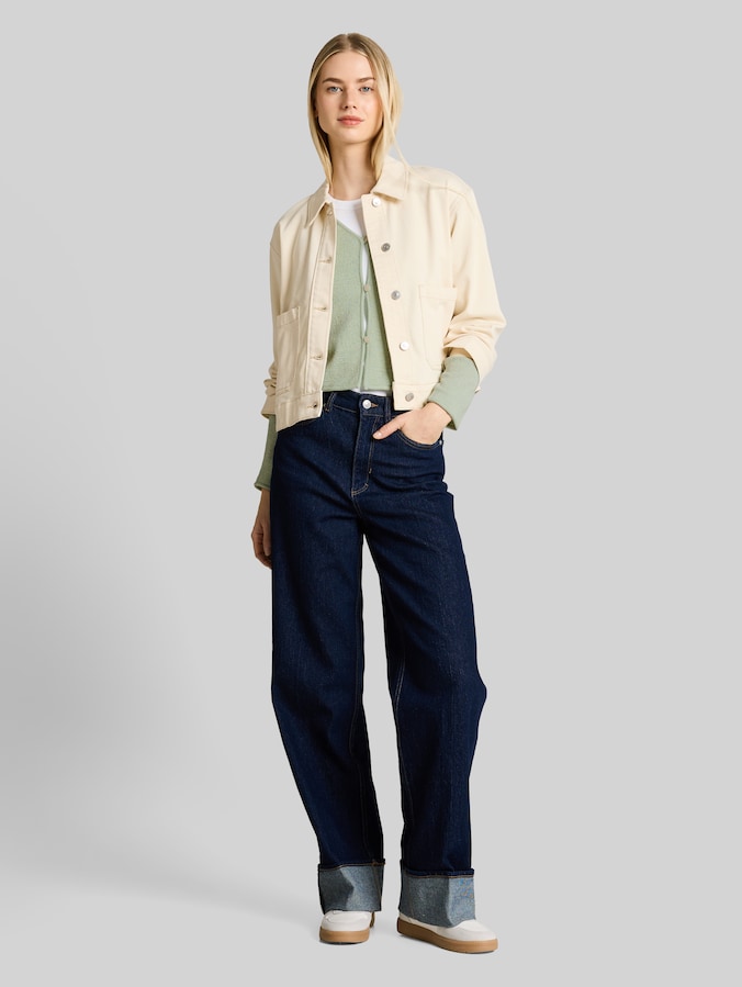 Vest met V-hals door Denim Female, light matcha green