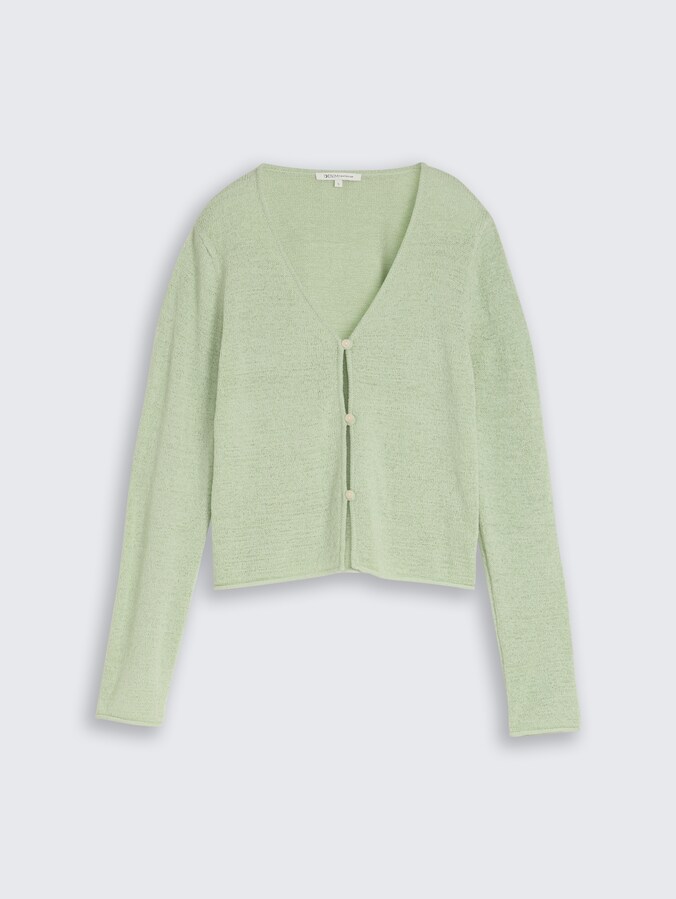 Cardigan with V-neck by Denim Female, light matcha green