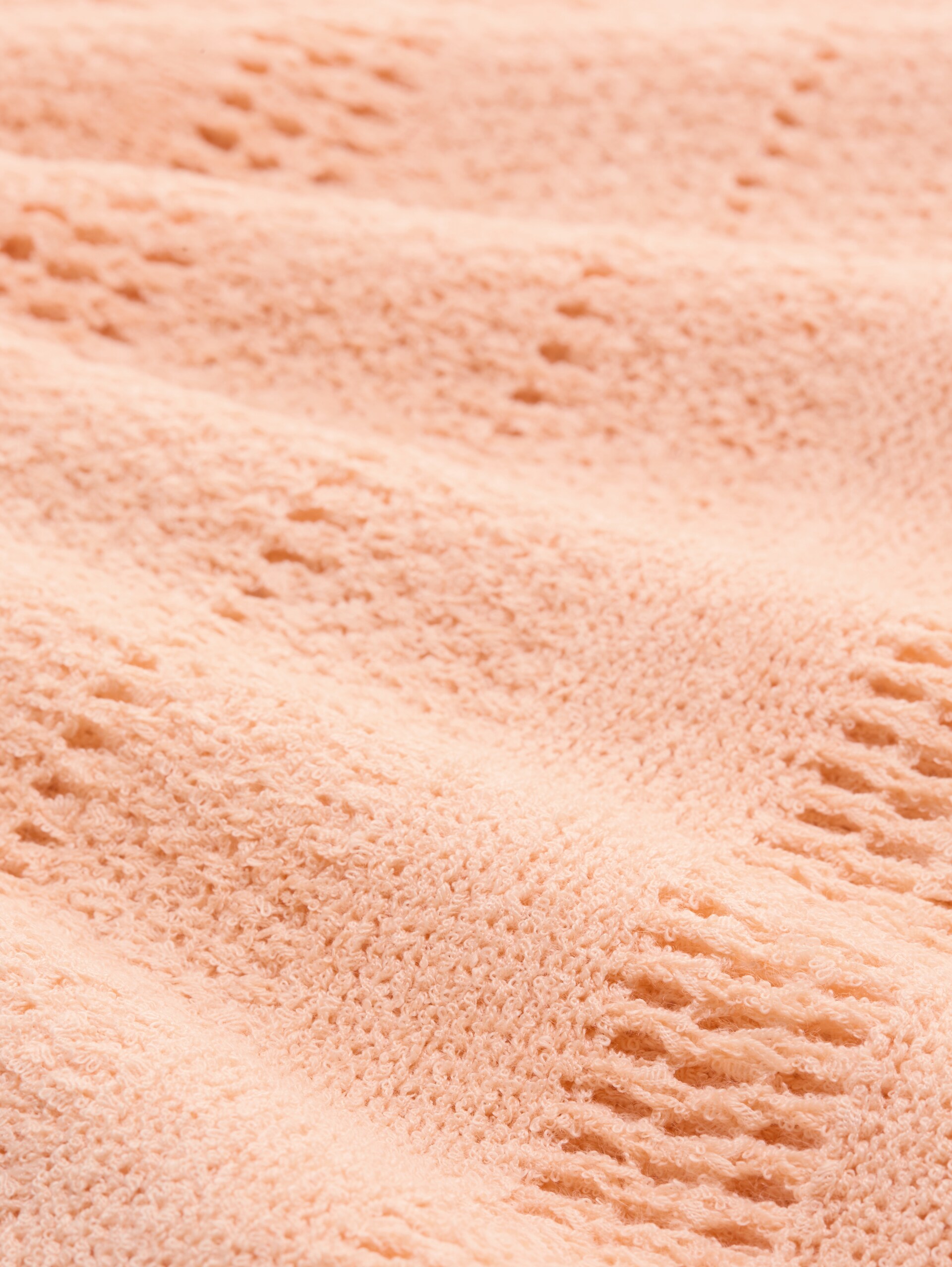 Pull en maille ample à motif ajouré - Orange Parfait - Vue de la matière