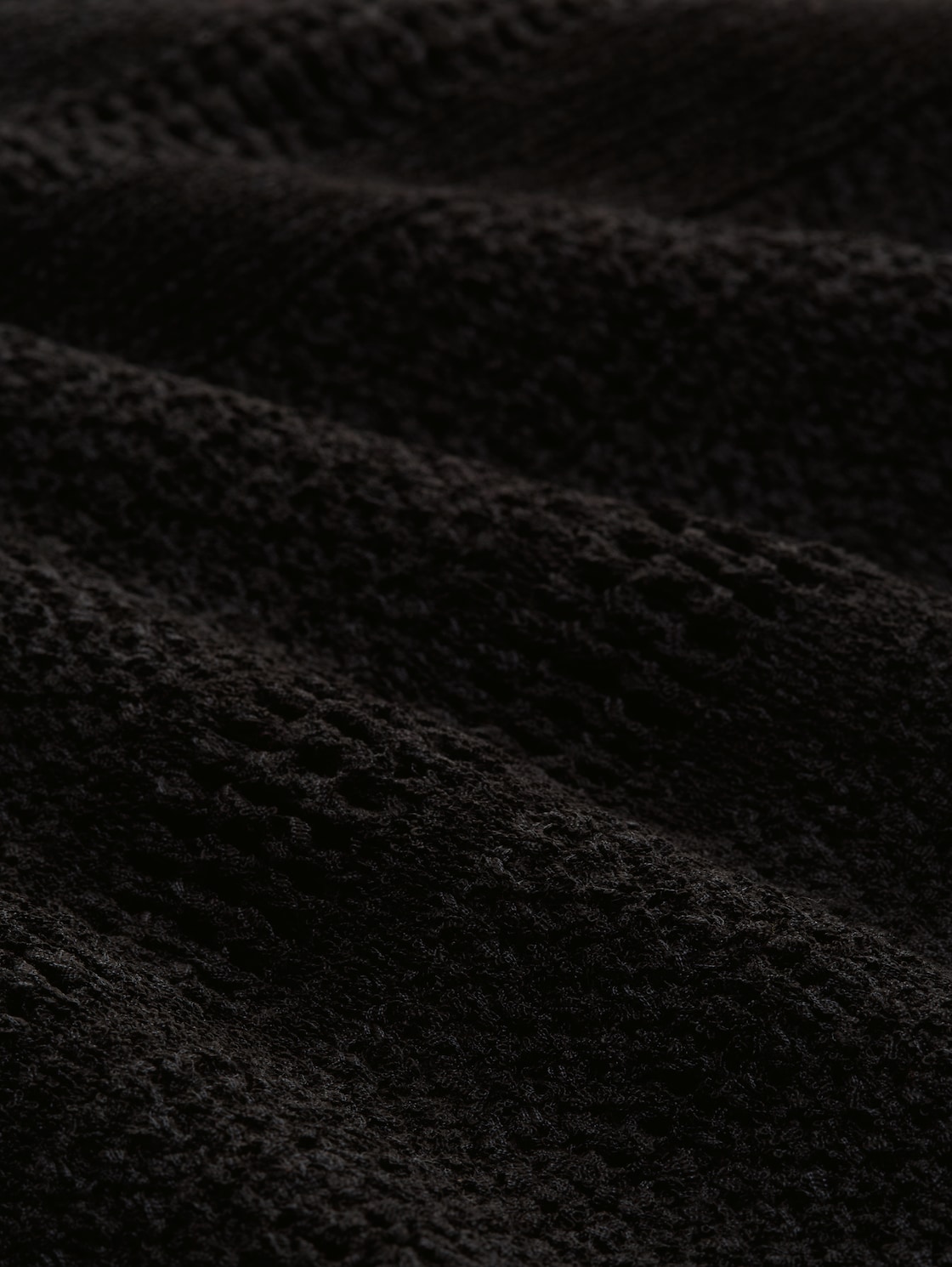 Sleeveless jumper with eyelet pattern - deep black - Material view