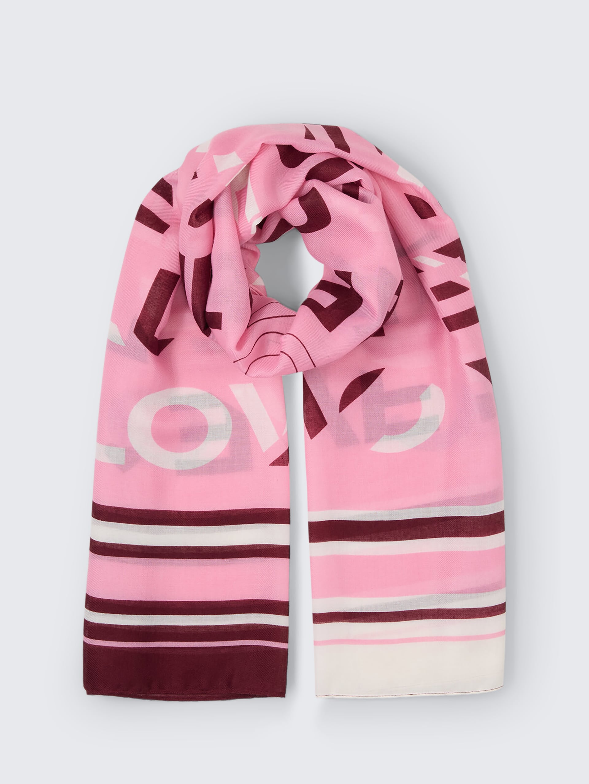 Schal mit Schriftzug - red pink heart design - Vorder-Produkt-Ansicht