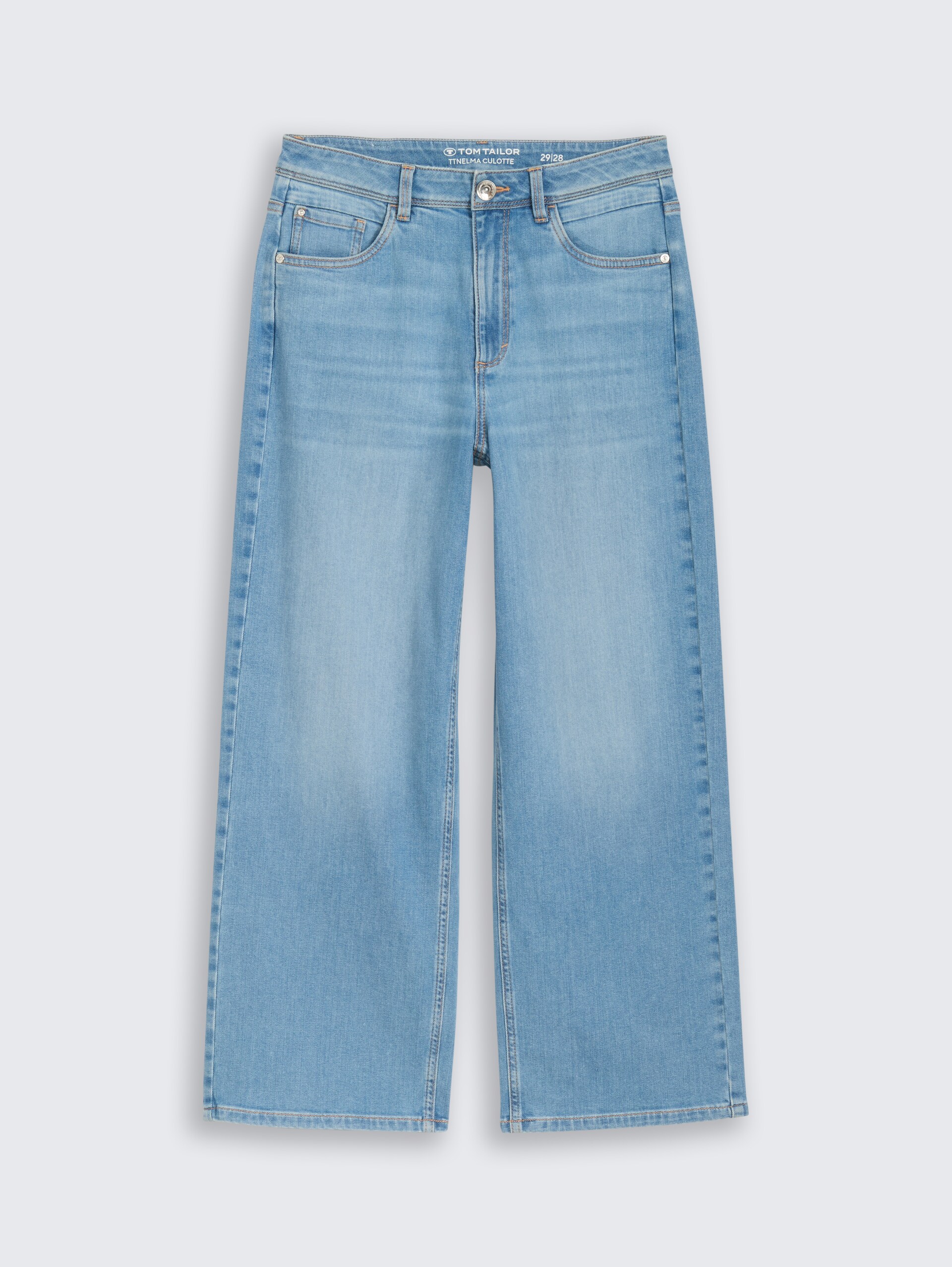TTNELMA CULOTTE Jeans - Clean Light Stone Blue Denim - Vorder-Produkt-Ansicht