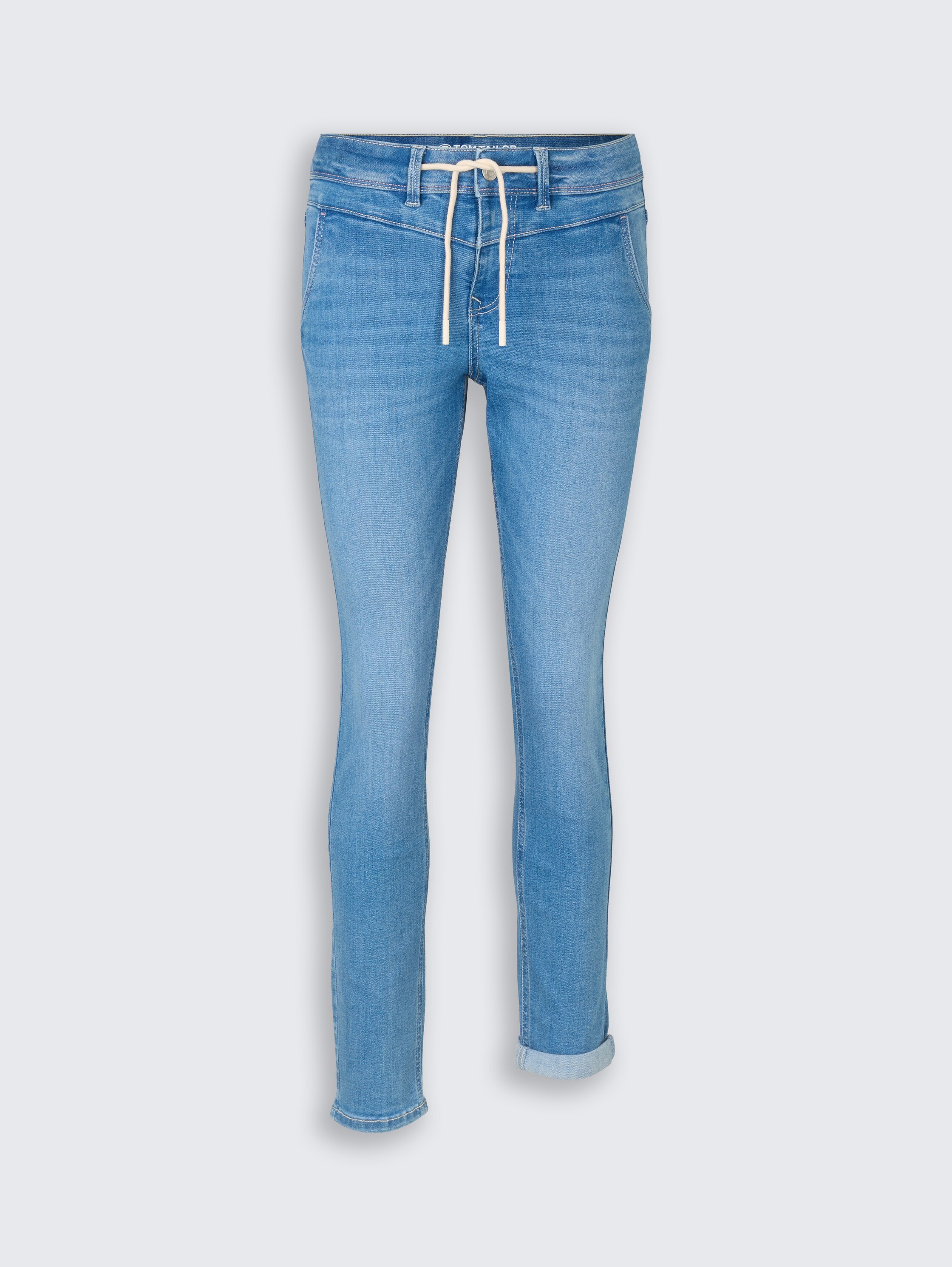 TTMAYA TAPERED Stretch Jeans mit Kordelzug - bright blue denim - Vorder-Produkt-Ansicht