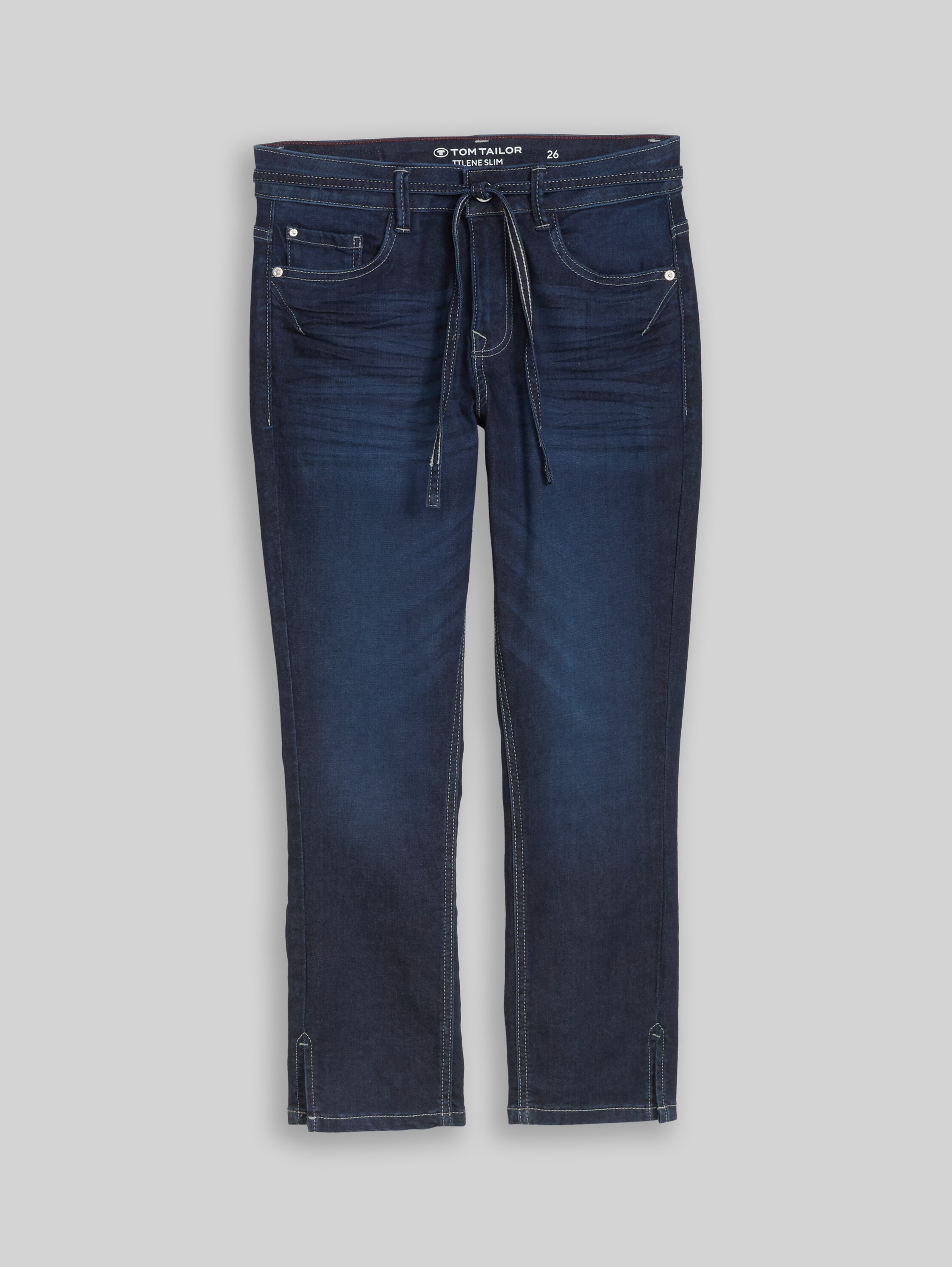 Дънки LENE Slim Cropped Stretch с колан за връзване - Image 2
