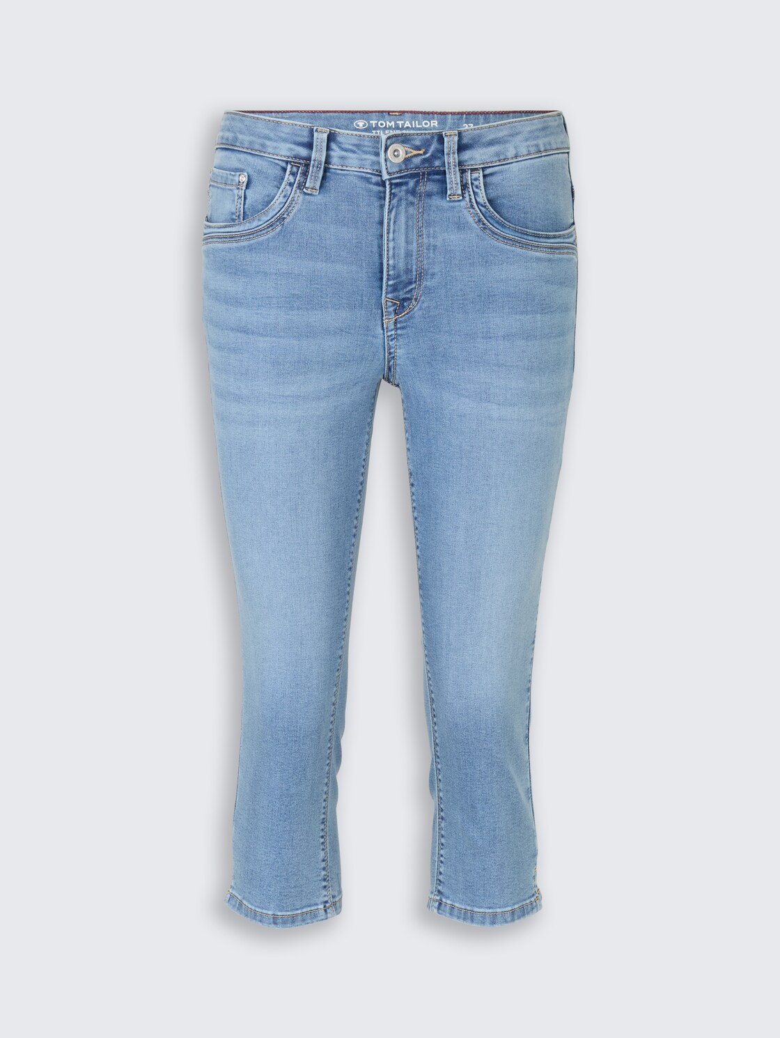 TTLENE SLIM Capri Jeans mit hohem Stretch - Clean Light Stone Blue Denim - Vorder-Produkt-Ansicht