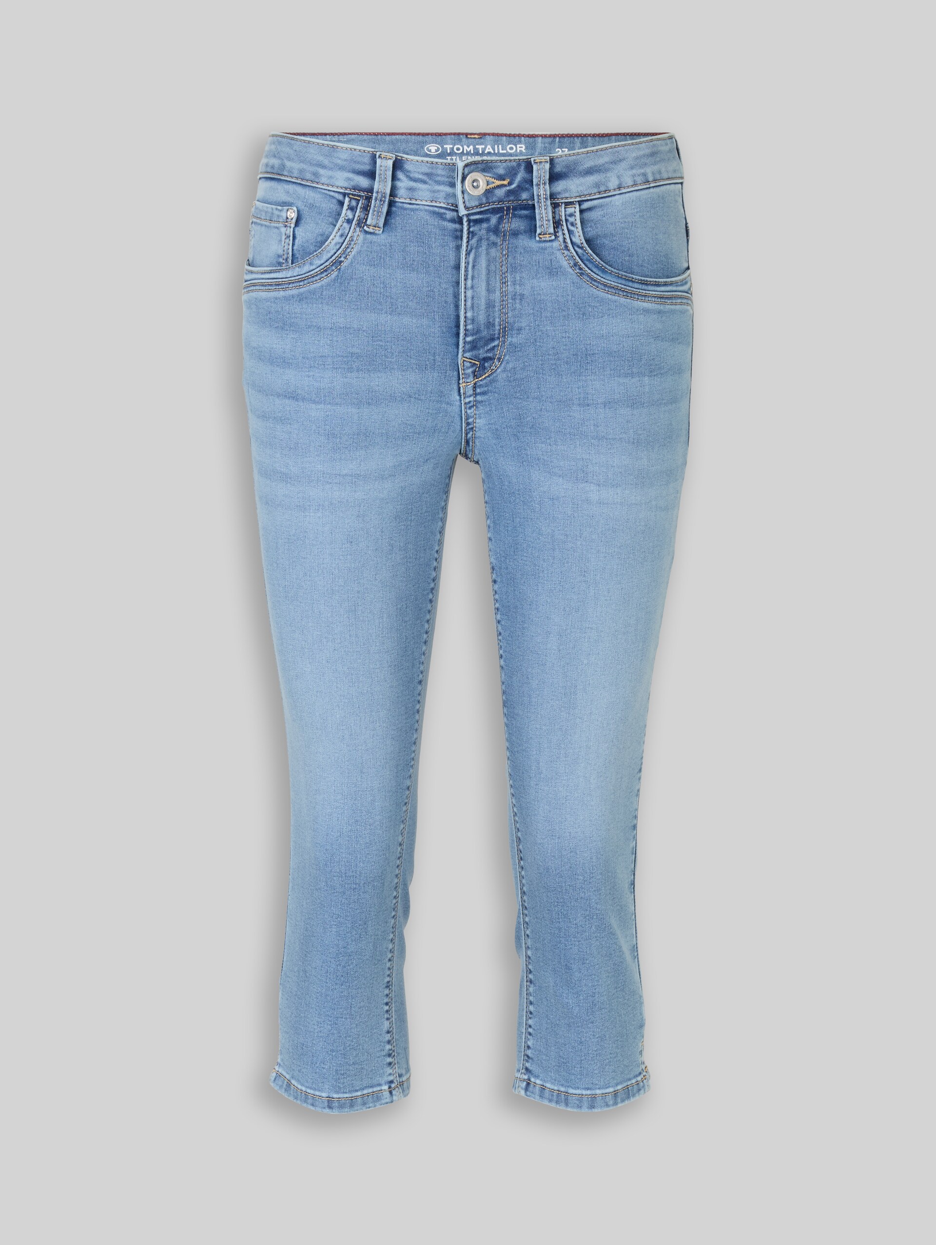 TTLENE SLIM Capri jeans with high stretch - Clean Light Stone Blue Denim - Front product view