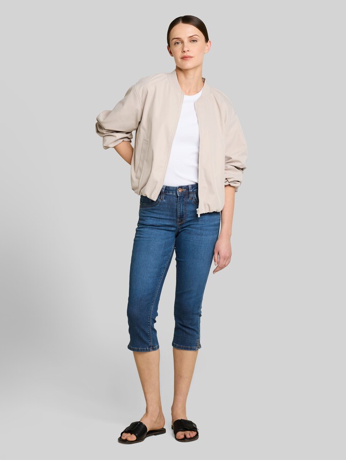 TTLENE SLIM Capri Jeans mit hohem Stretch von Women, Clean Mid Stone Blue Denim