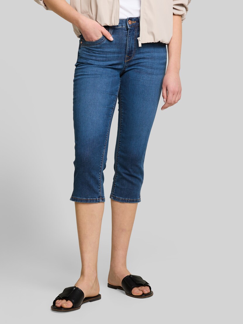 TTLENE SLIM Capri Jeans mit hohem Stretch von Women, Clean Mid Stone Blue Denim