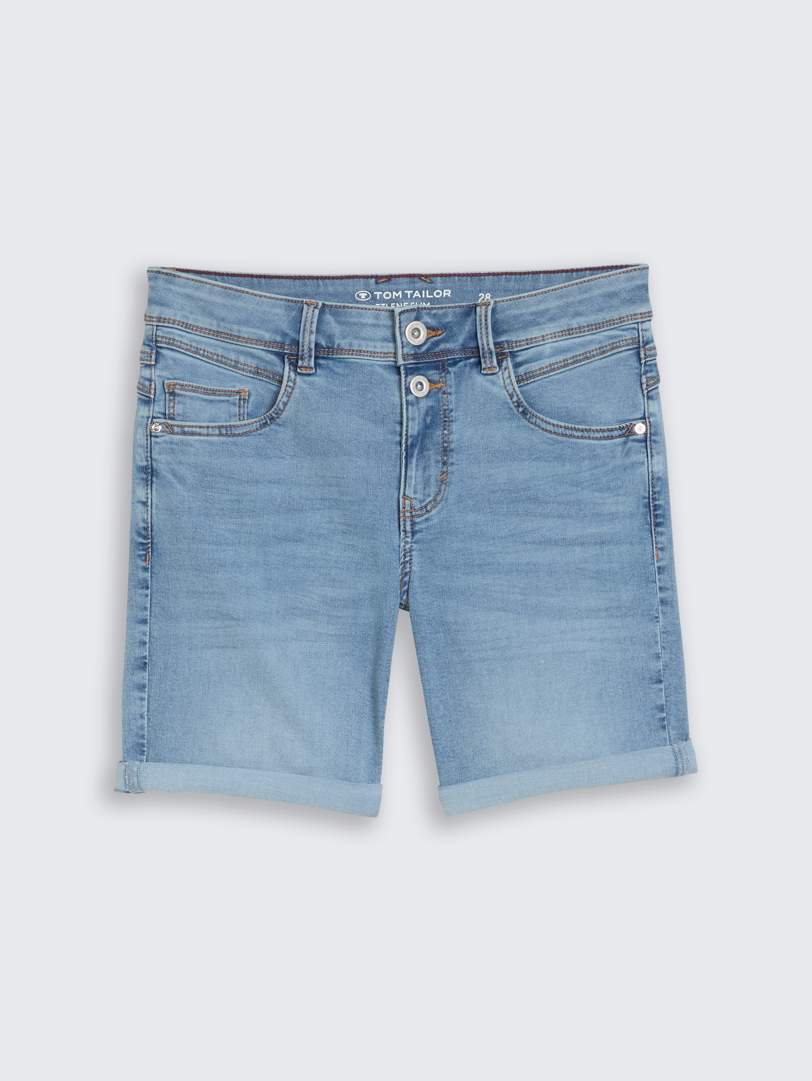 TTLENE SLIM Bermuda-jeansshort met veel stretch door Women, Used Light Stone Blue Denim