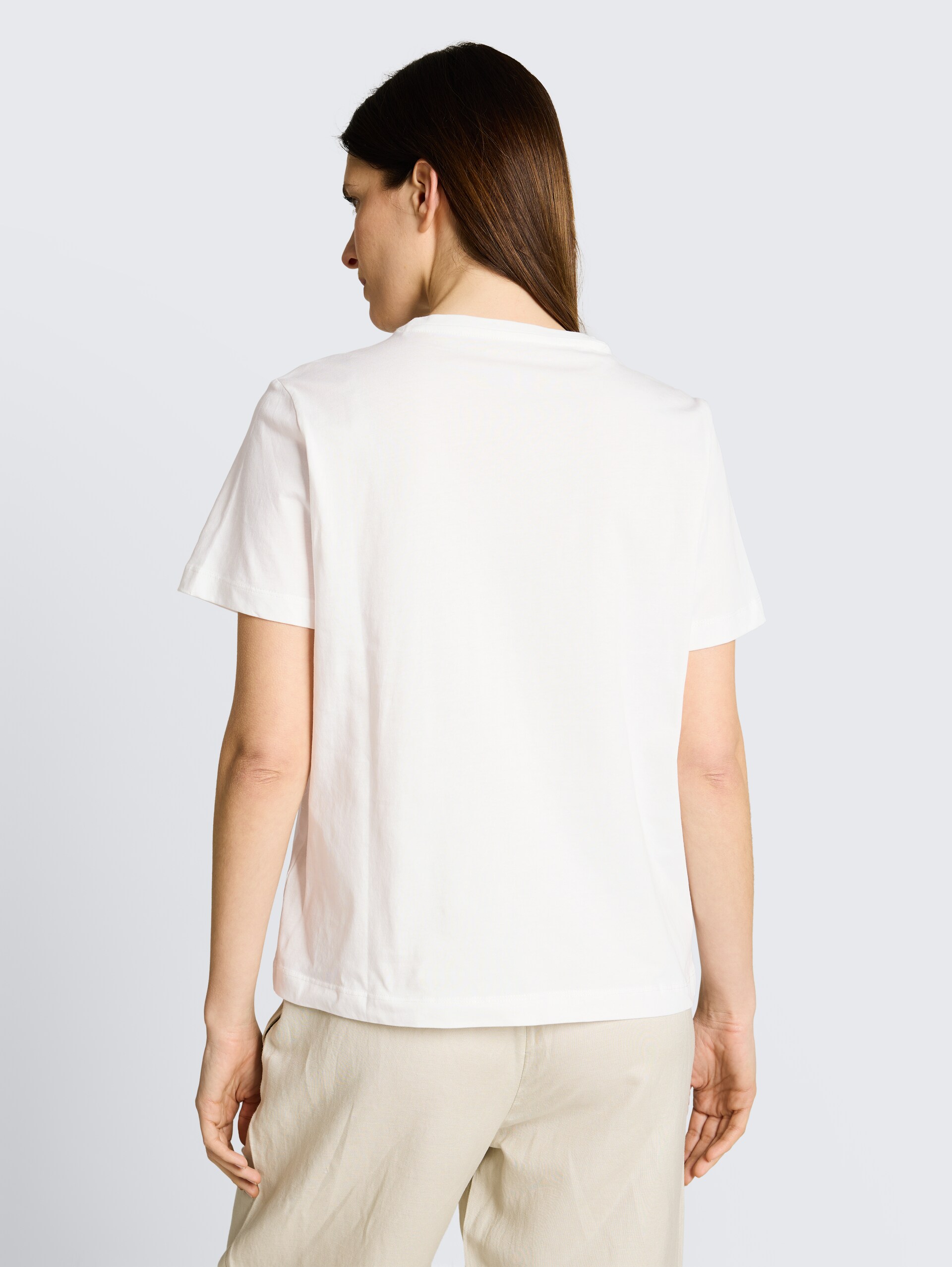 T-shirt with print - Whisper White - Neckline model-back view
