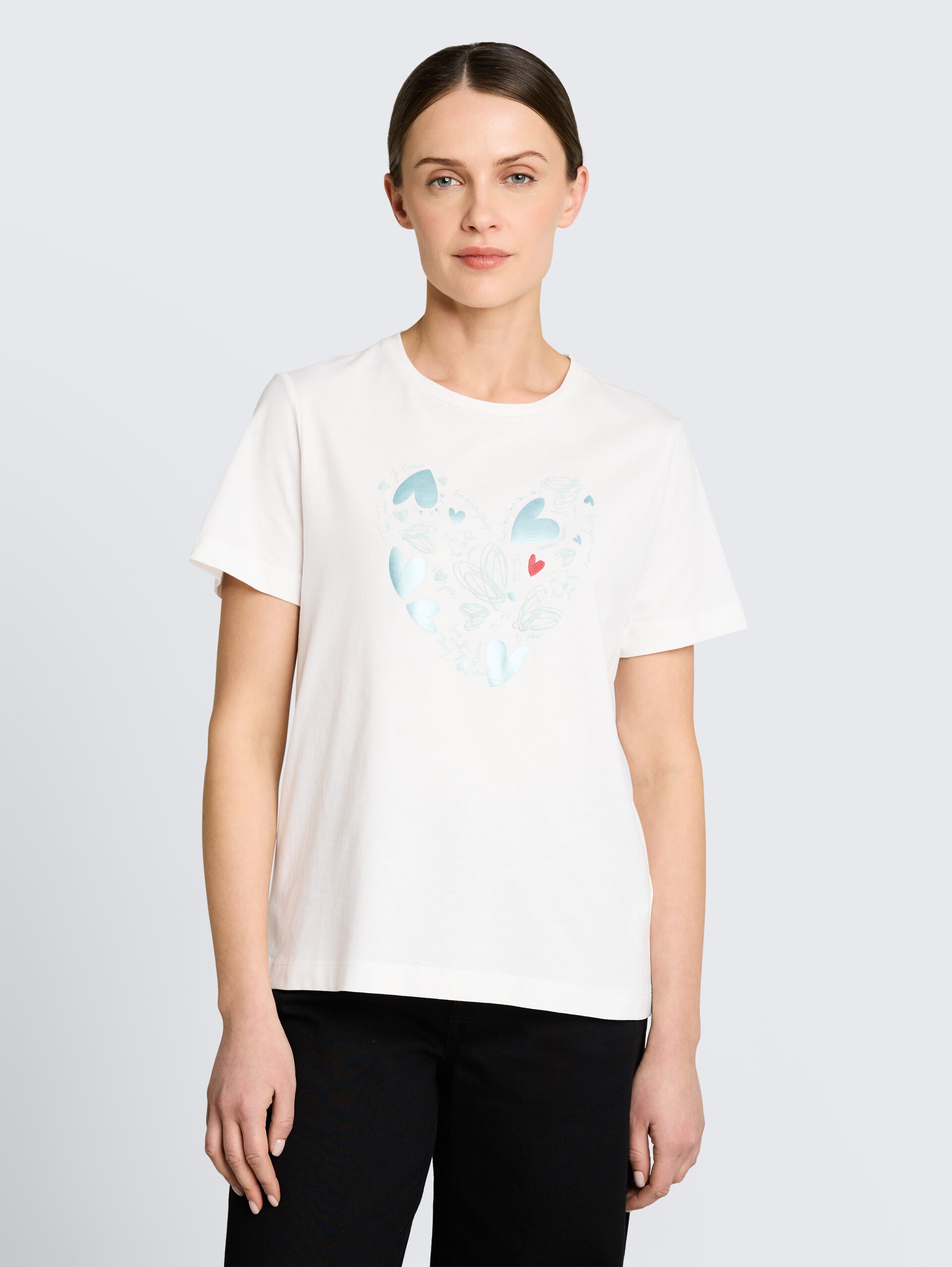 T-shirt imprimé - Dove White - Découpe Vue de face du modèle