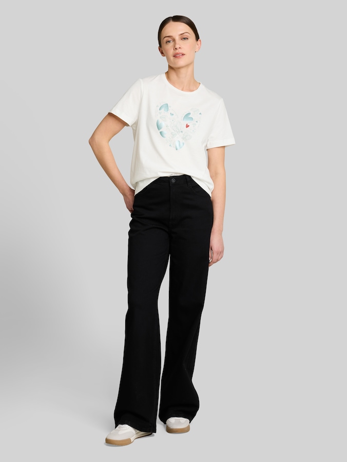 T-Shirt mit Print von Women, Dove White