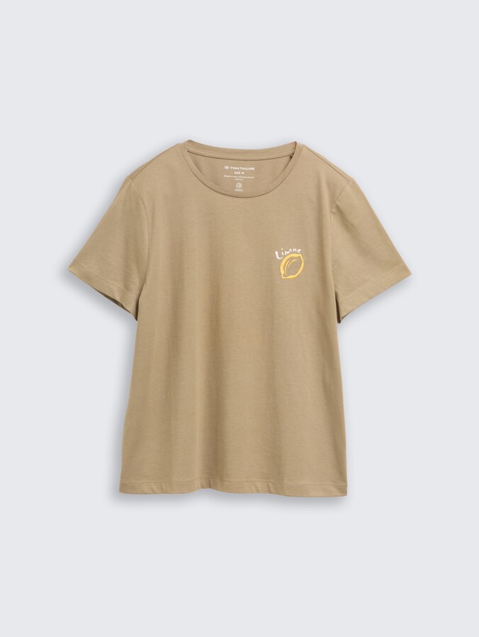 T-Shirt mit Print von Women, Silver Olive