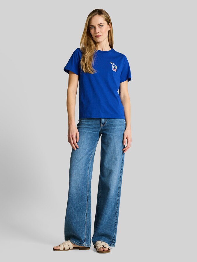 T-Shirt mit Print von Women, shiny royal blue