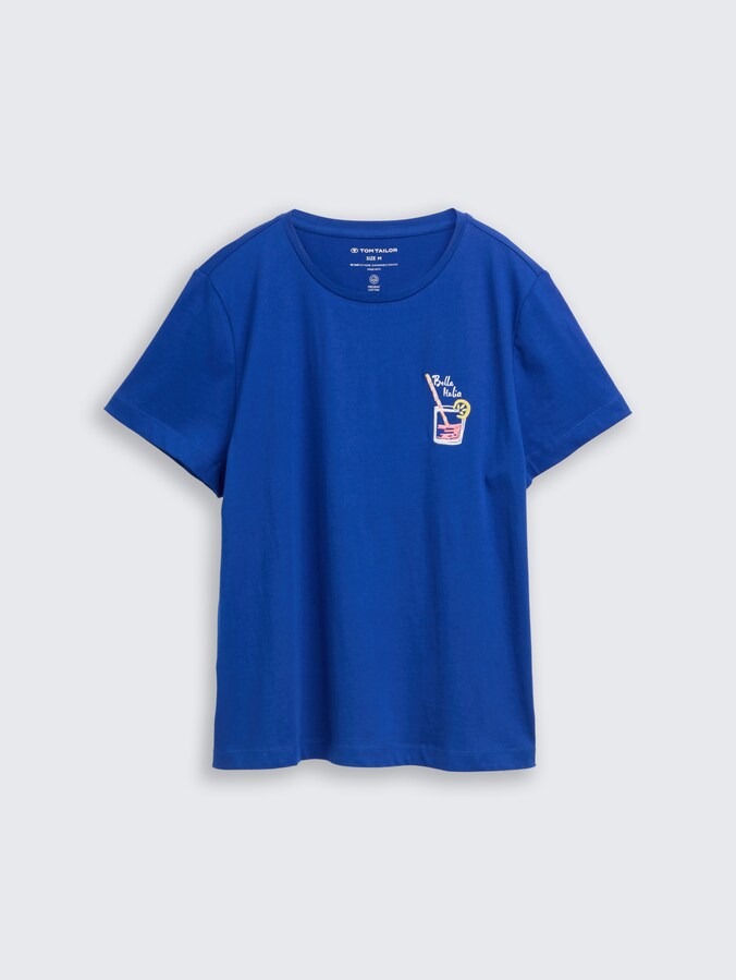 T-shirt avec imprimé par Women, shiny royal blue