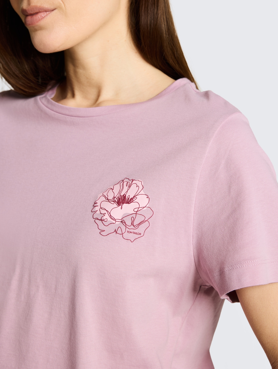 T-Shirt mit Print - light elderberry - Detail-Model-Ansicht