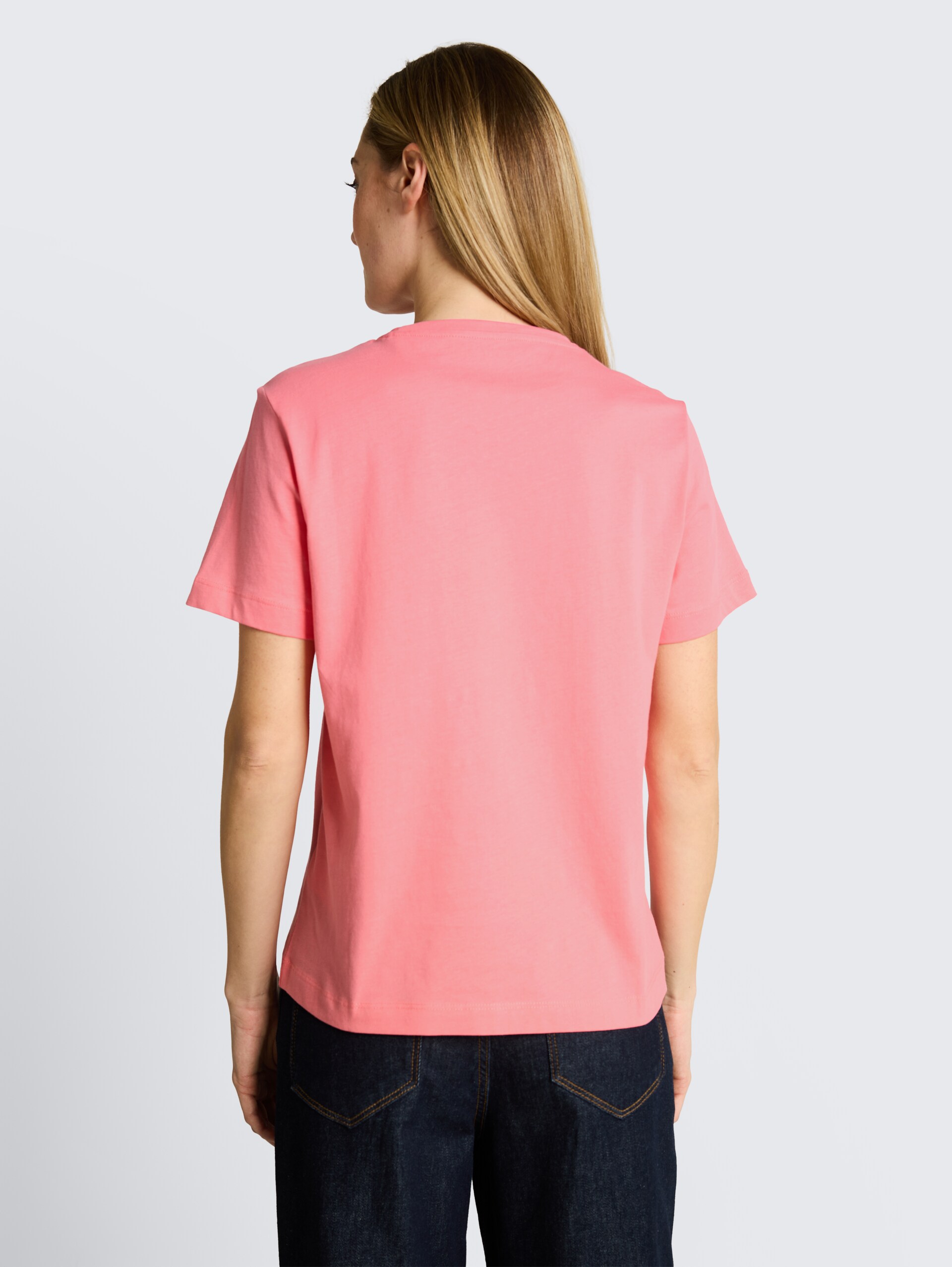 T-shirt met print - soft fuchsia pink - Neklijn model-achteraanzicht