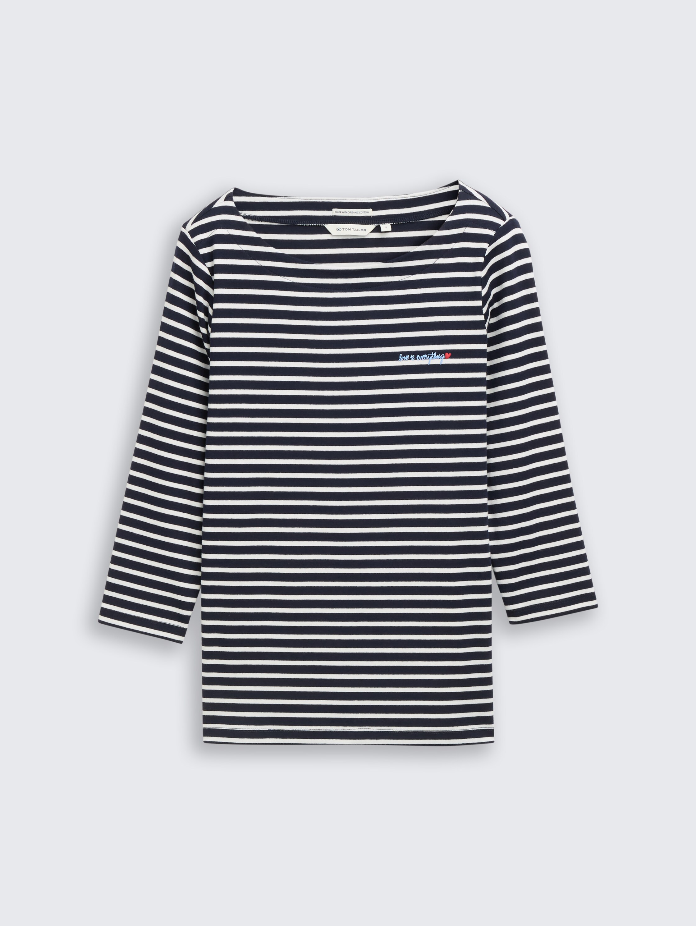 T-shirt à manches longues à rayures - navy blue offwhite stripe - Vue de face du produit