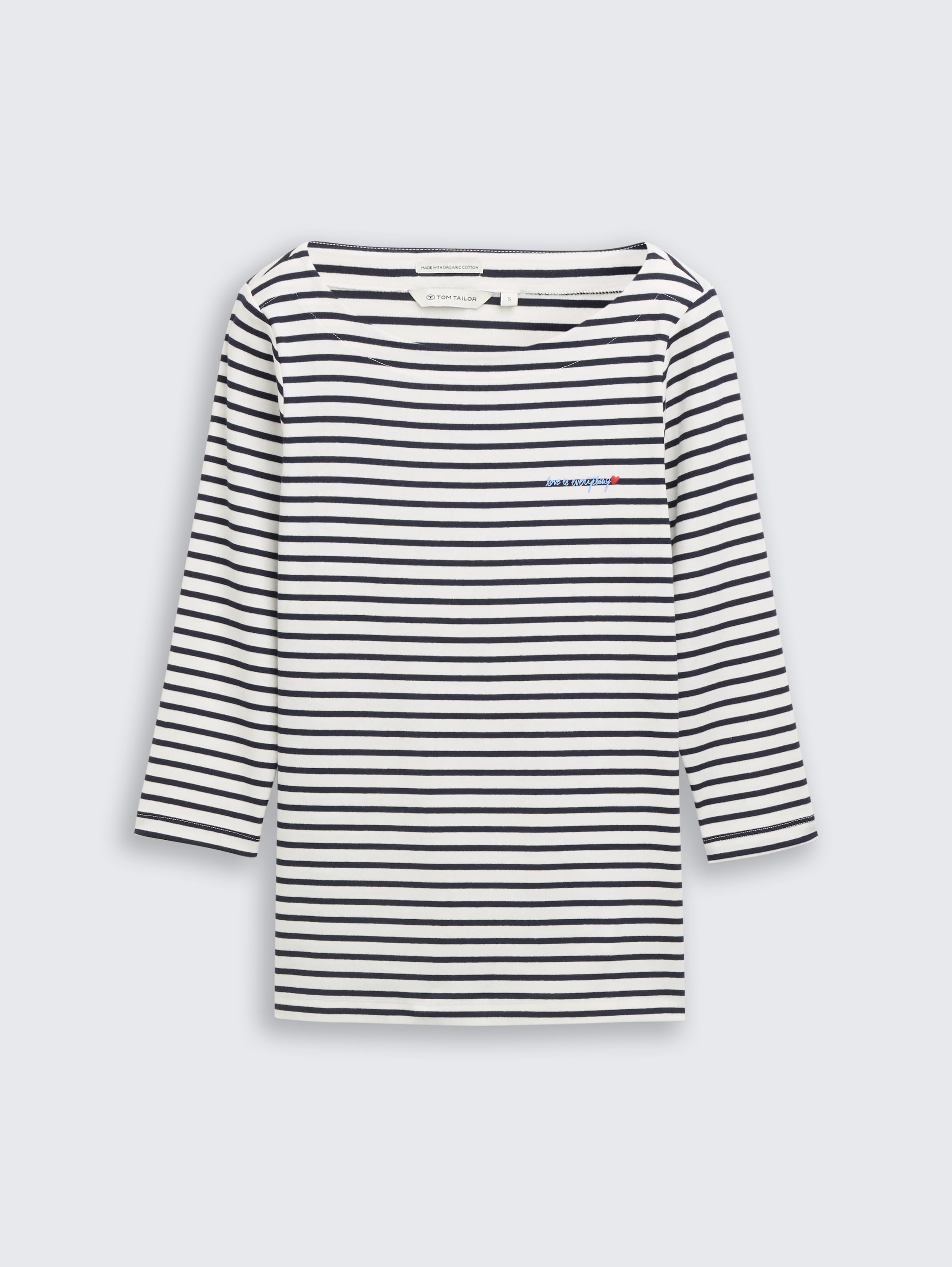 T-shirt à manches longues à rayures - offwhite navy blue stripe - Vue de face du produit