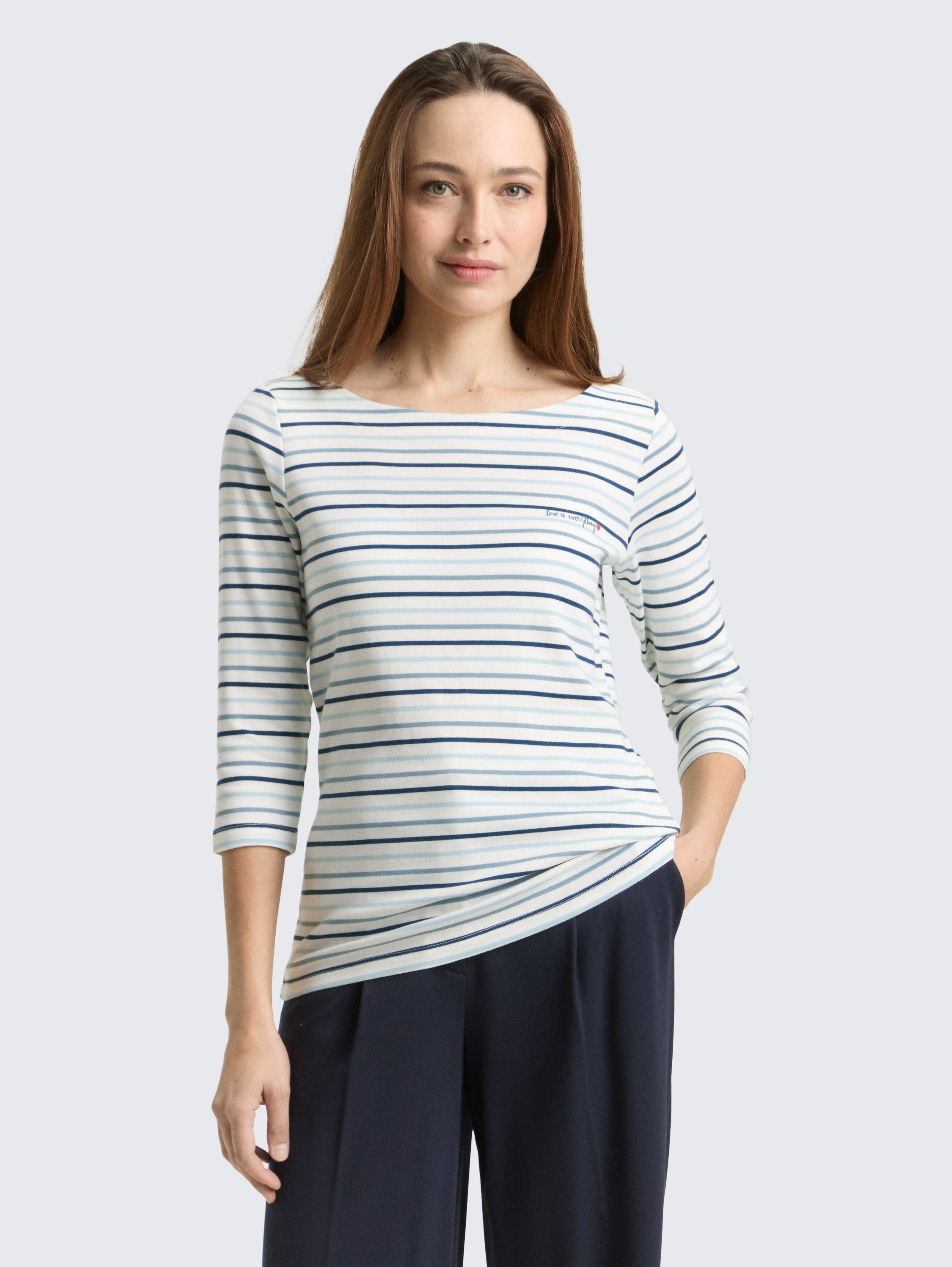 Langarmshirt mit Streifenmuster von Women, blue haze multicolor stripe
