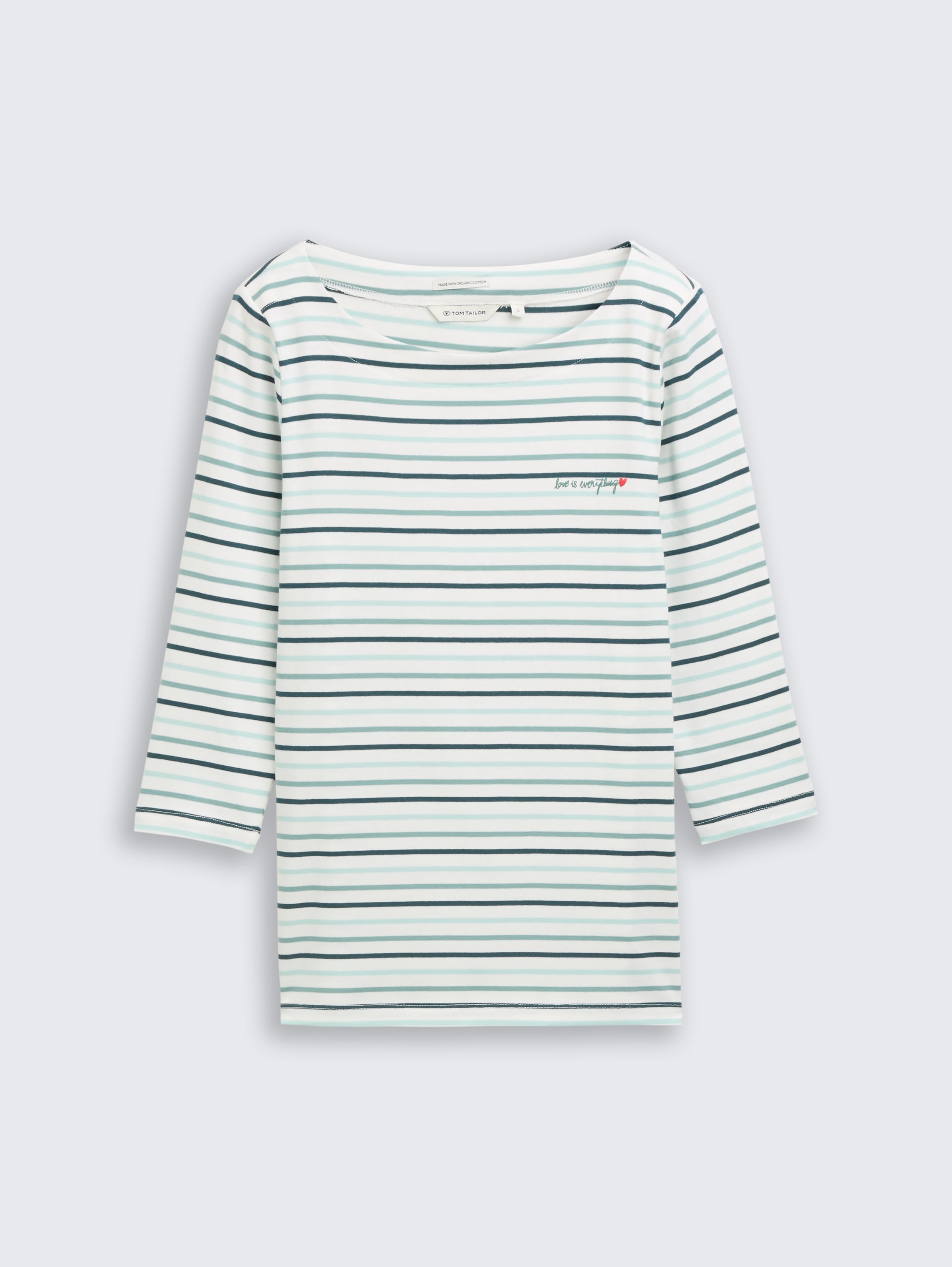 Long-sleeved shirt with striped pattern - blue haze multicolor stripe - Front product view