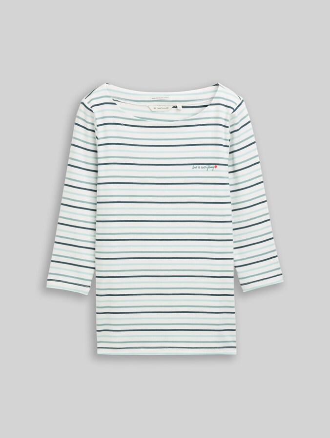 T-shirt à manches longues à rayures par Women, blue haze multicolor stripe