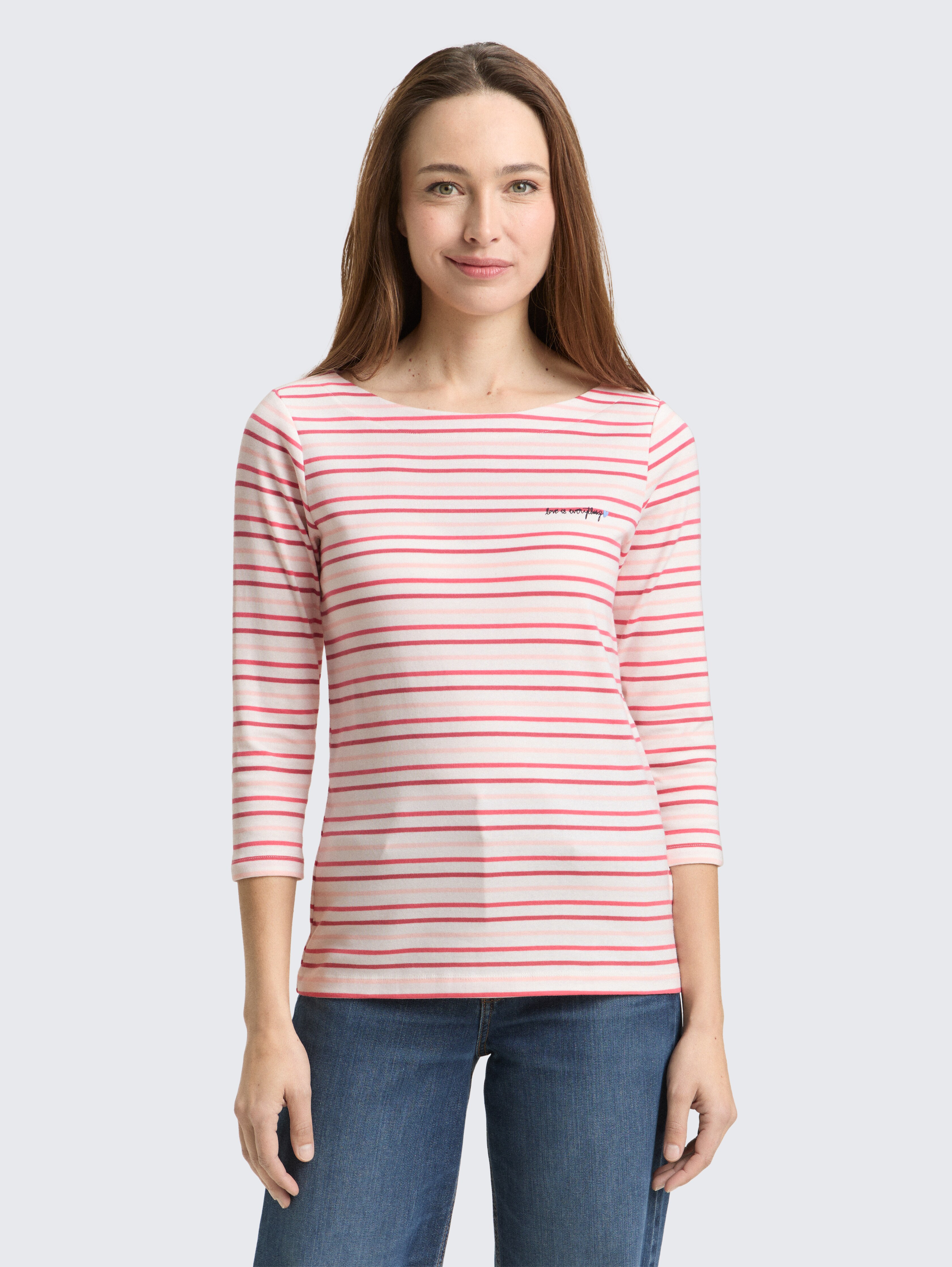 Langarmshirt mit Streifenmuster von Women, red stripe