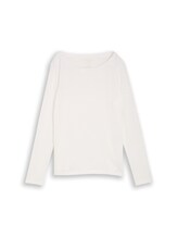 Ausgewählt, Basic Langarmshirt aus Baumwolle von Tom Tailor, weiß