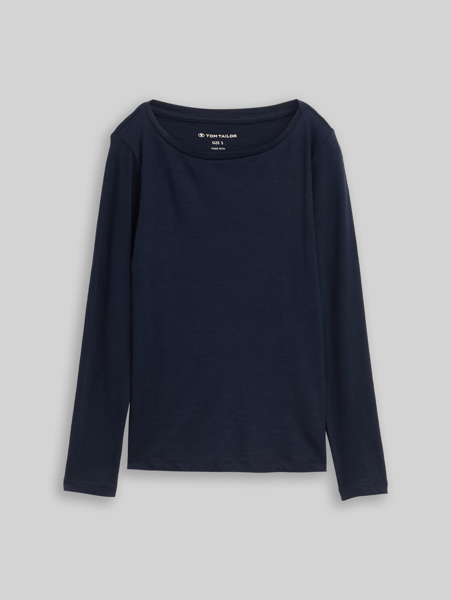 Basic long-sleeved cotton shirt - sky captain blue - Front product view
