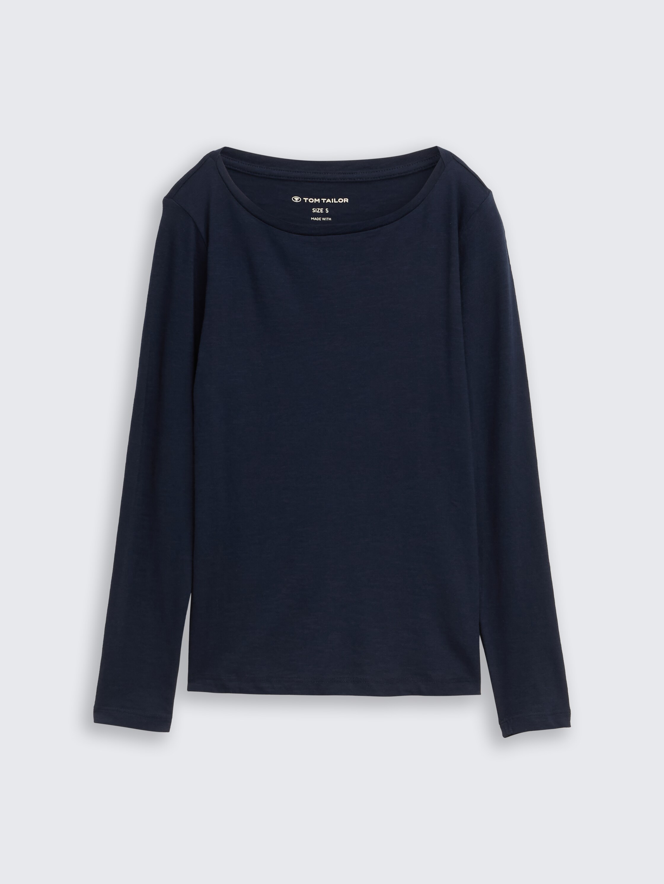 T-shirt basique à manches longues en coton - sky captain blue - Vue de face du produit