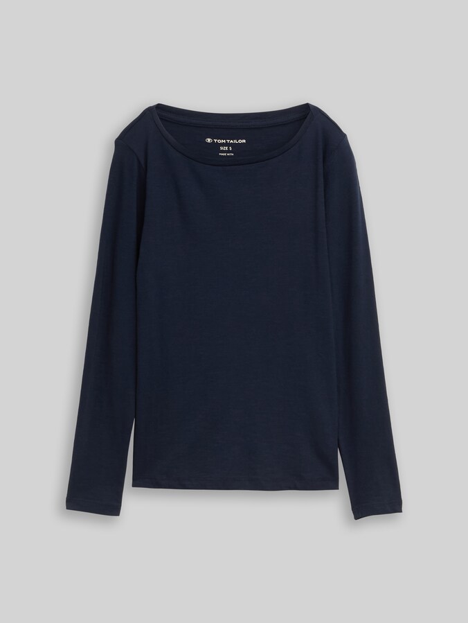 T-shirt basique à manches longues en coton par Women, sky captain blue
