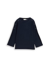 Sélectionné, T-shirt à manches longues avec détails boutonnés par Tom Tailor, bleu