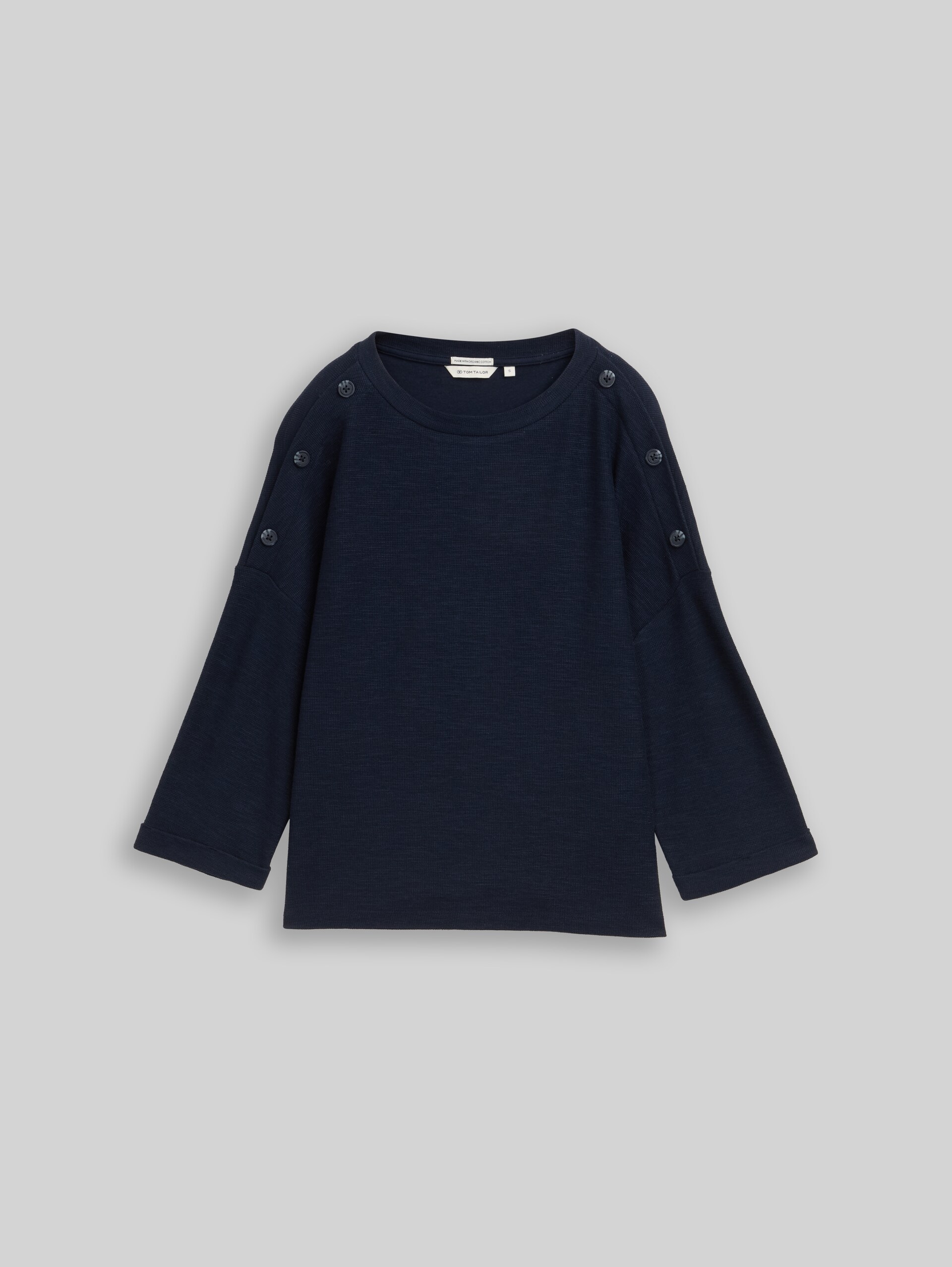 Long-sleeved shirt with button details - sky captain blue - Front product view