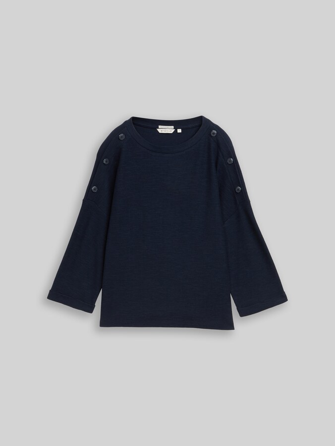 T-shirt à manches longues avec détails boutonnés par Women, sky captain blue